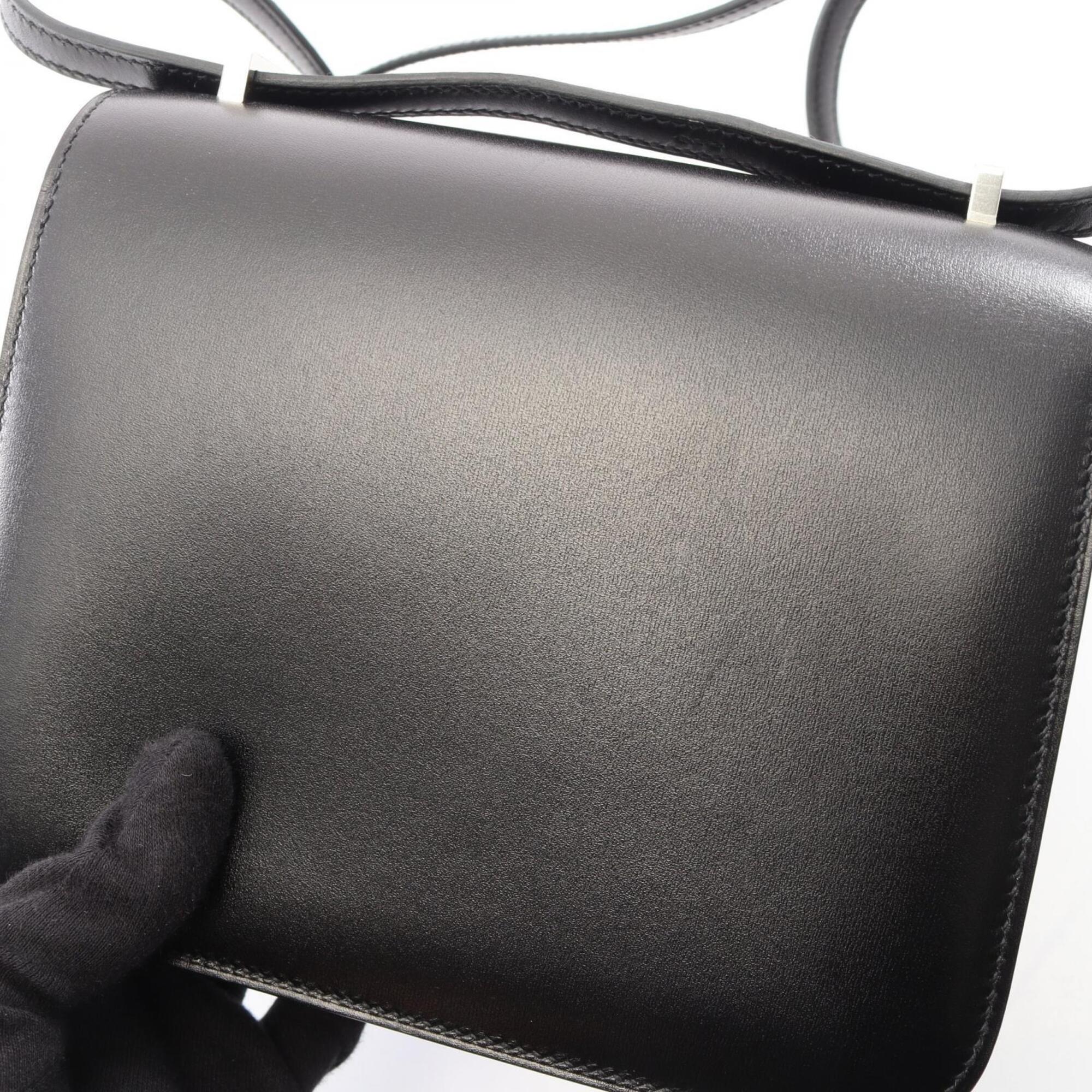 Hermes Constance Black Box Calf Leather Handbag Shoulder Bag (Pre-Owned)