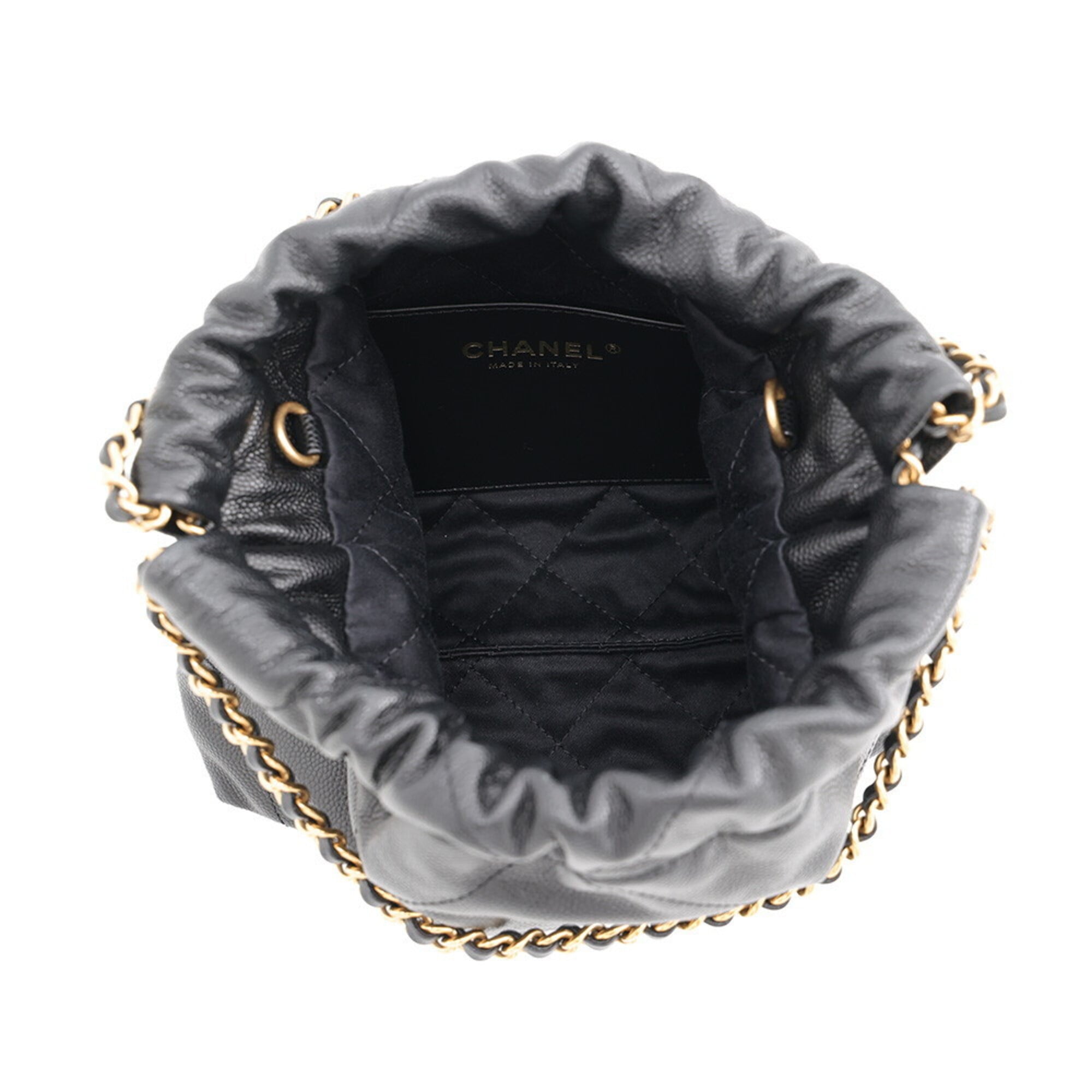 Chanel Black Grained Calfskin Handbag