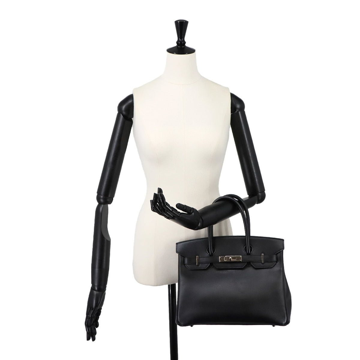 Hermes Birkin Black Epsom Leather Handbag (Pre-Owned)