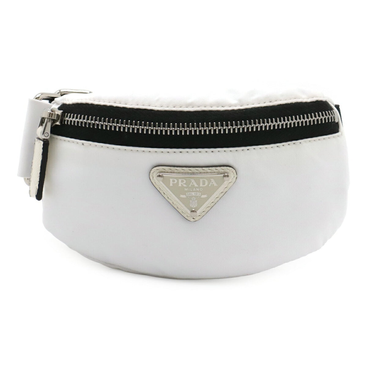 Prada White Nylon Leather Pouch (Pre-Owned)
