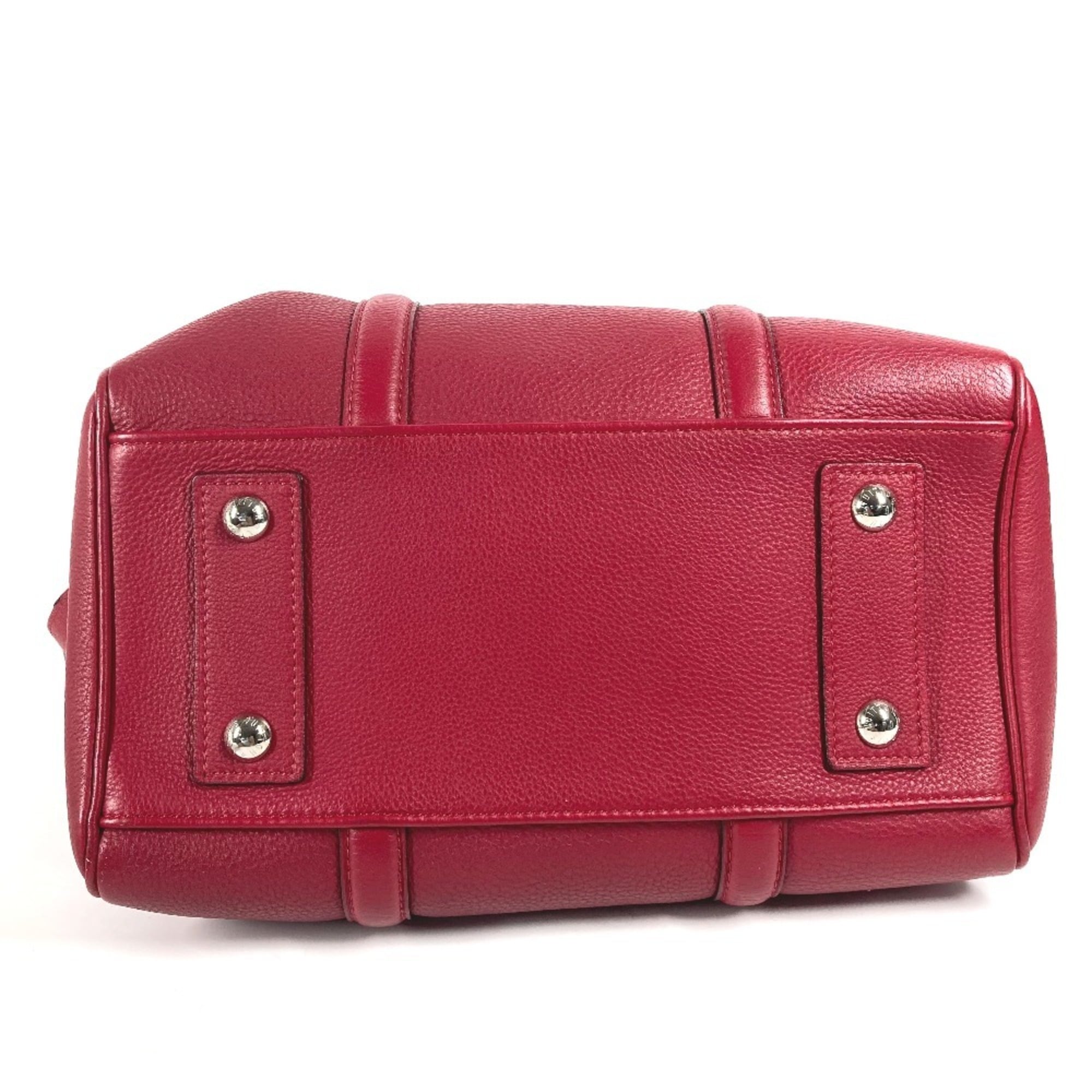 Louis Vuitton Cherry Red Color Veau Cachemire Leather Boston Bag Handbag Shoulder Bag (Pre-Owned)