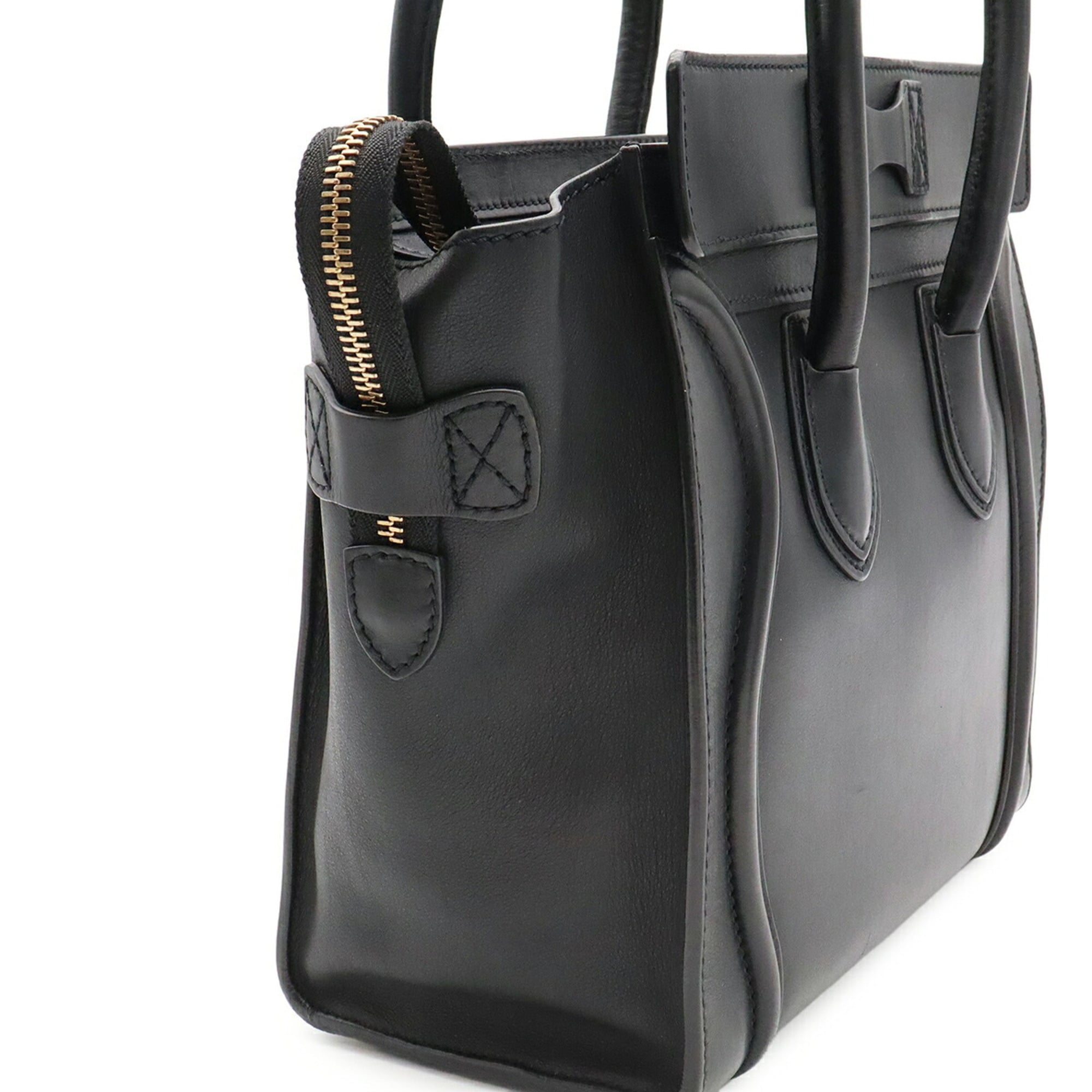 Celine Luggage Black Leather Handbag Tote Bag (Pre-Owned)