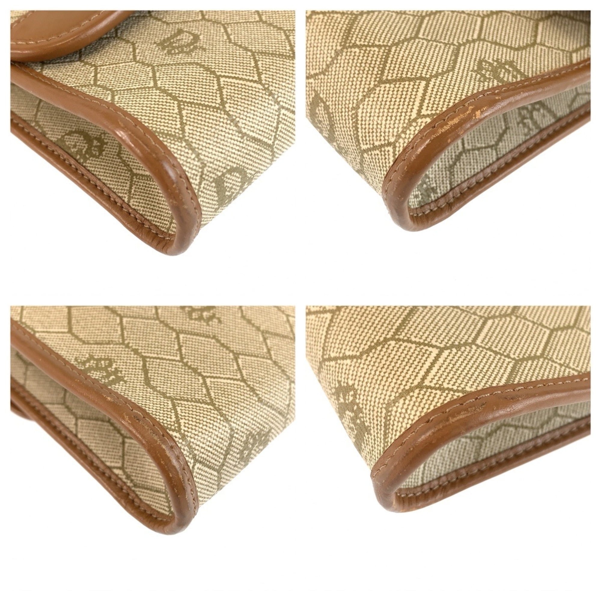 Christian Dior Beige Pvc Handbag Shoulder Bag (Pre-Owned)