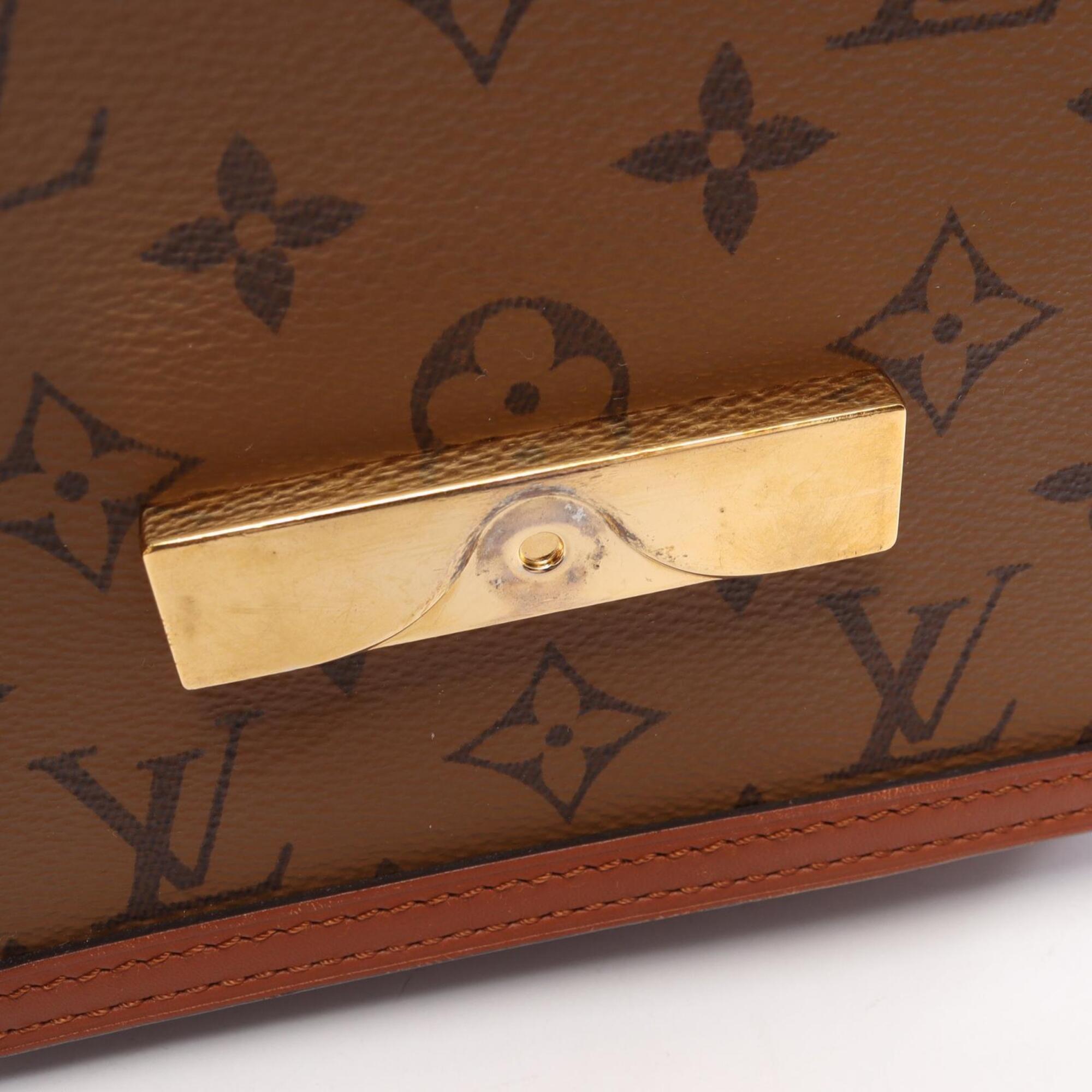 Louis Vuitton Beige Brown Coated Canvas Leather Handbag Shoulder Bag (Pre-Owned)