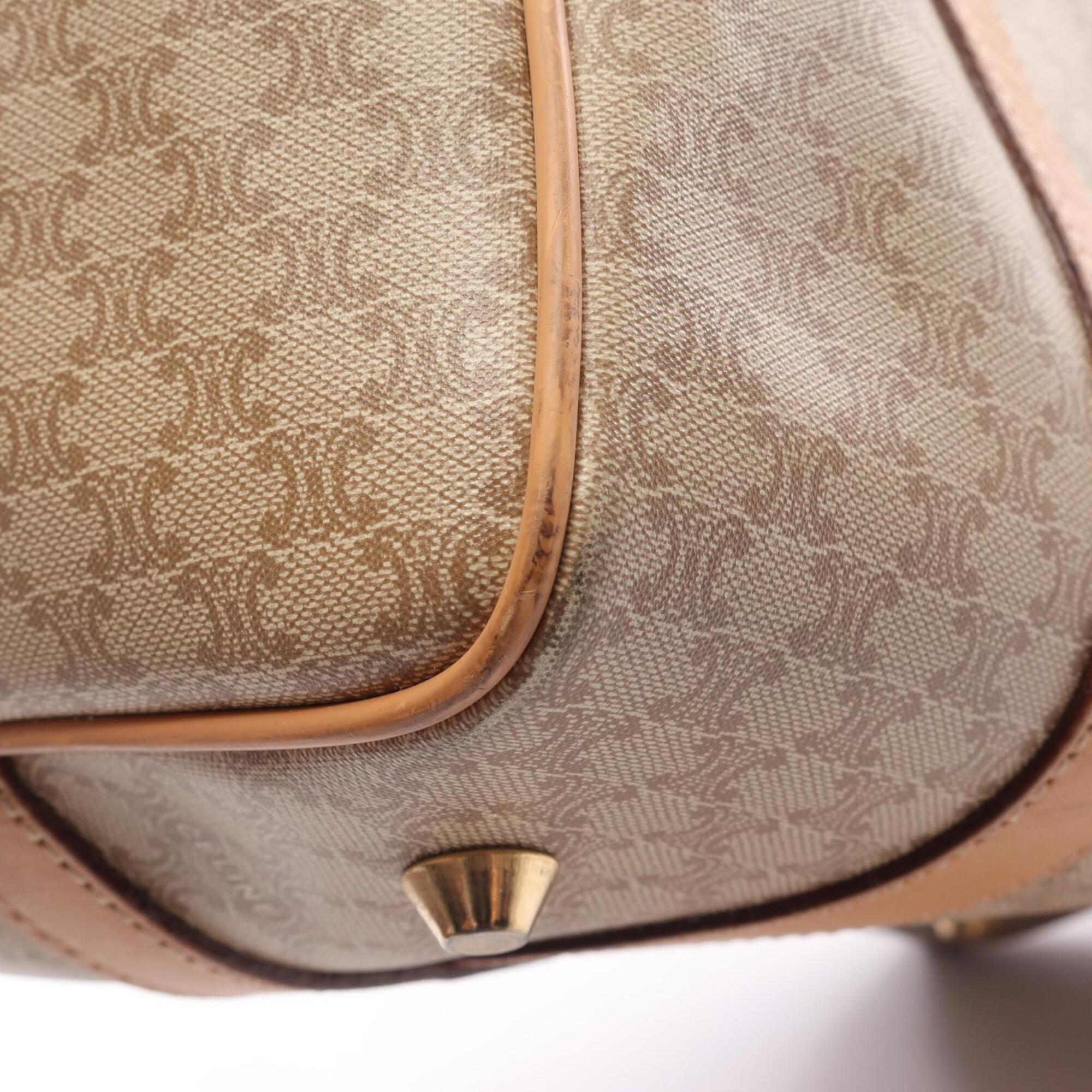 Celine Macadam Beige Brown Coated Canvas Handbag Tote Bag (Pre-Owned)
