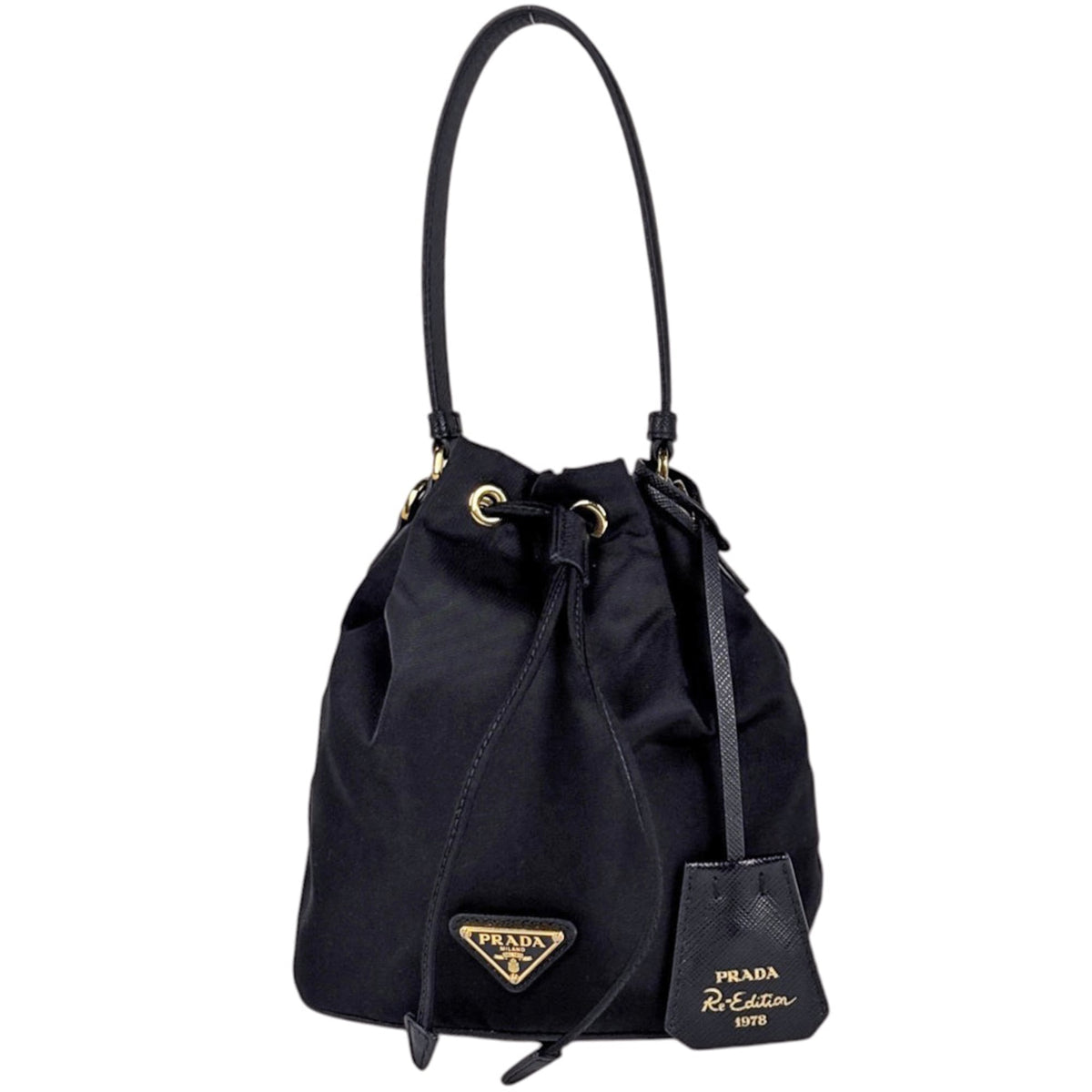 Prada Black Nylon Leather Handbag (Pre-Owned)