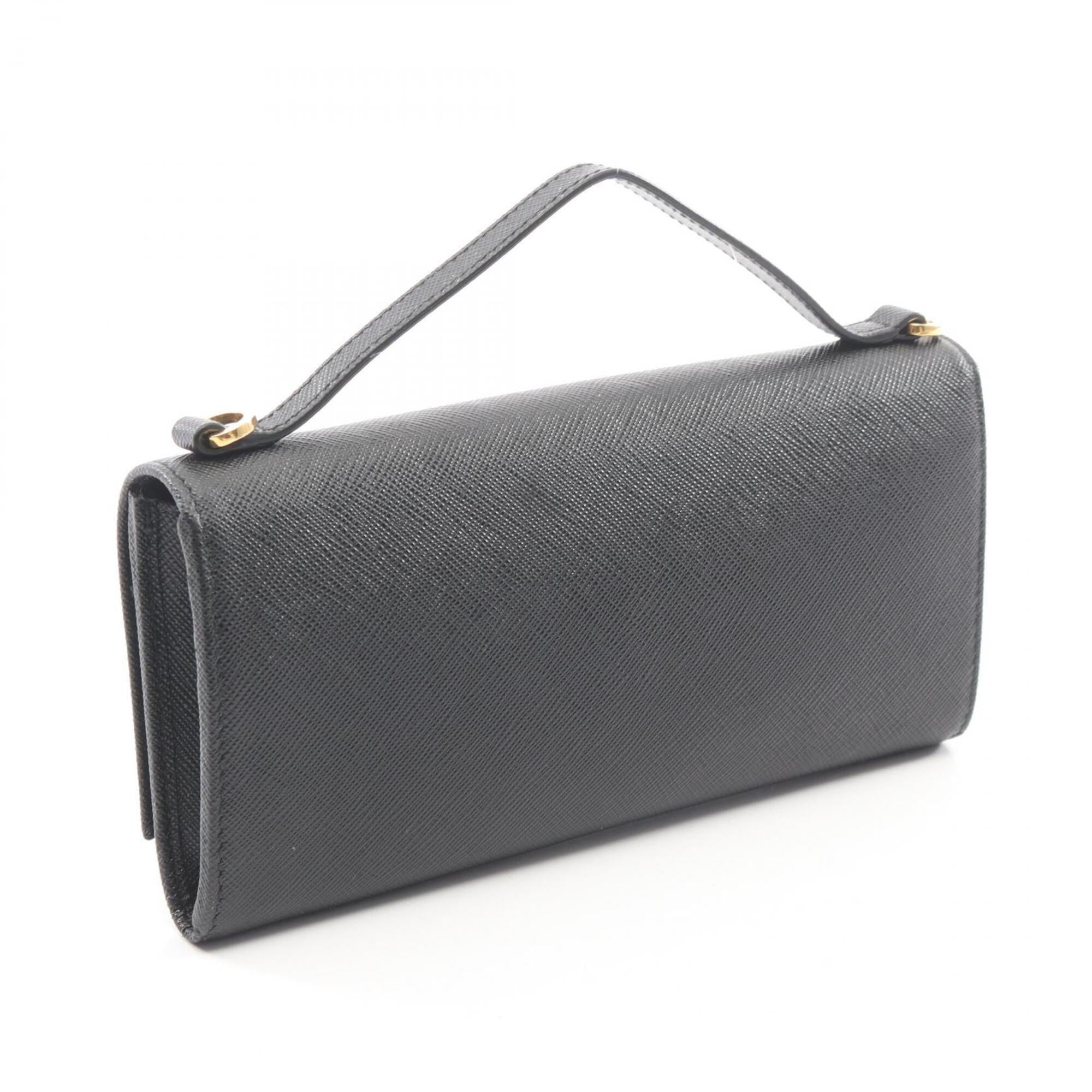 Prada Black Leather Handbag Shoulder Bag (Pre-Owned)