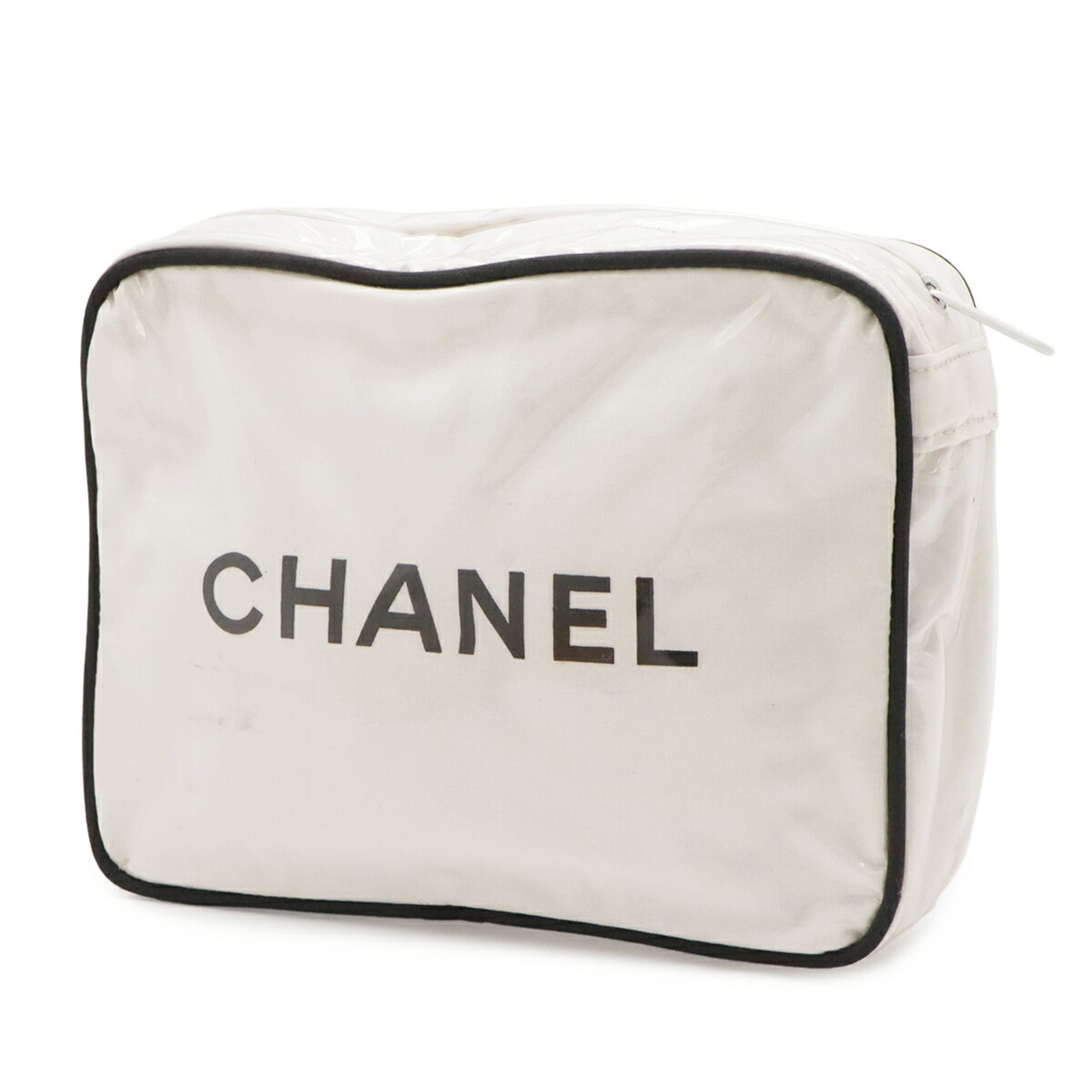 Chanel Black White Vinyl Pouch (Pre-Owned)