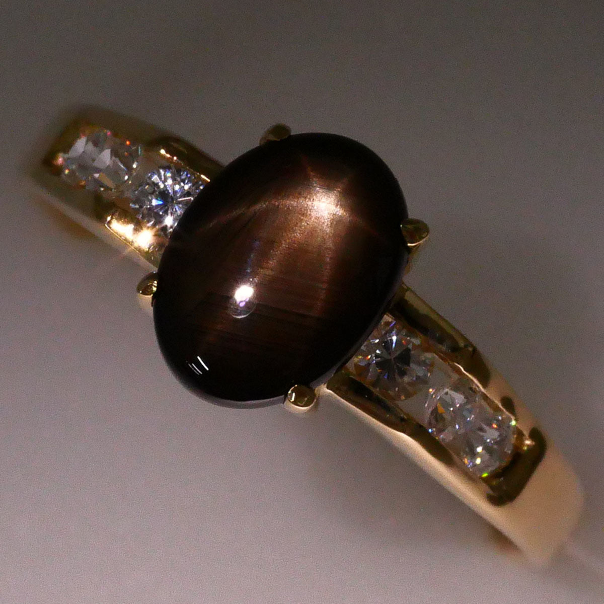 Unbranded Black Yellow Gold Yellow Gold (14K) Band Ring (Pre-Owned)