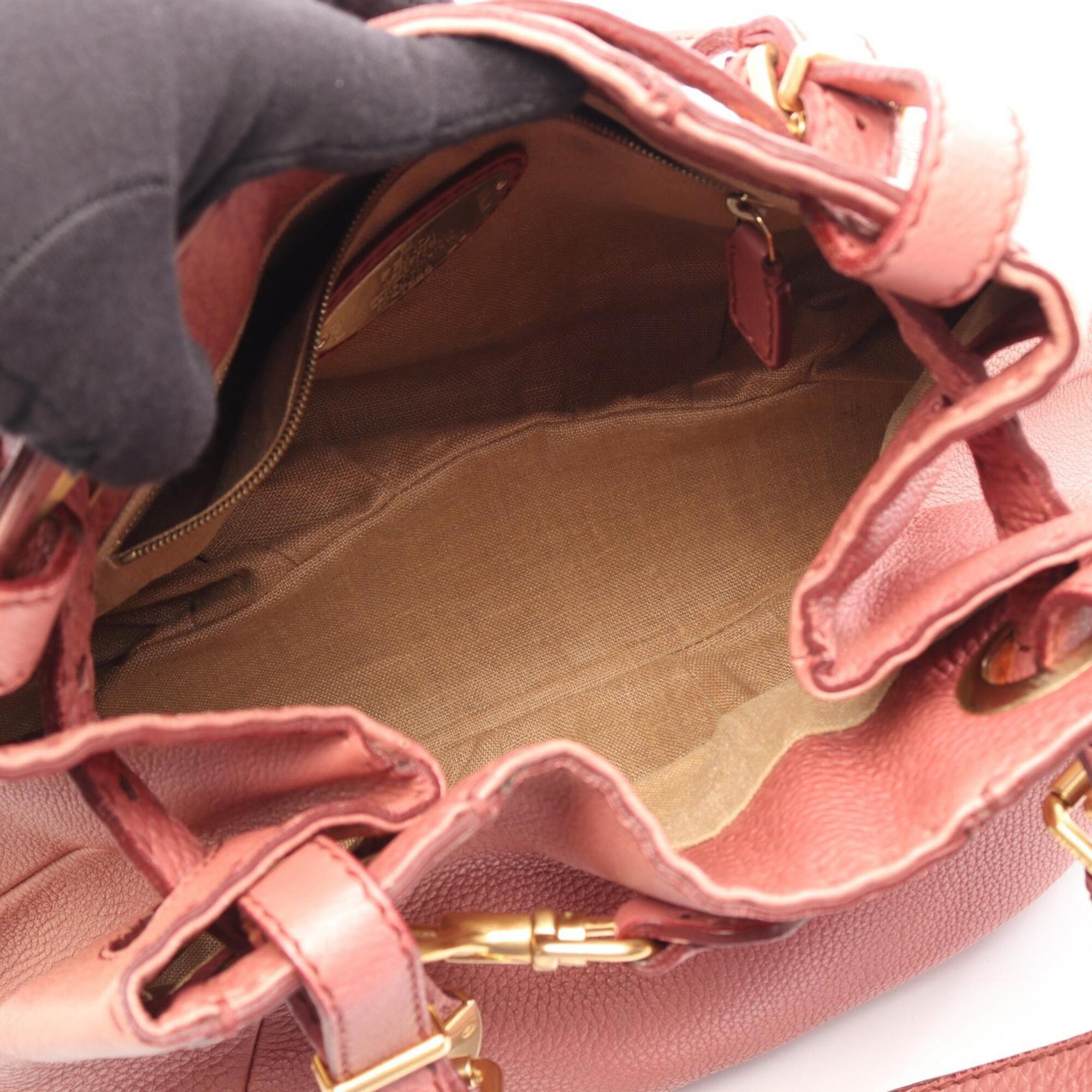 Fendi Pink Leather Handbag Tote Bag (Pre-Owned)