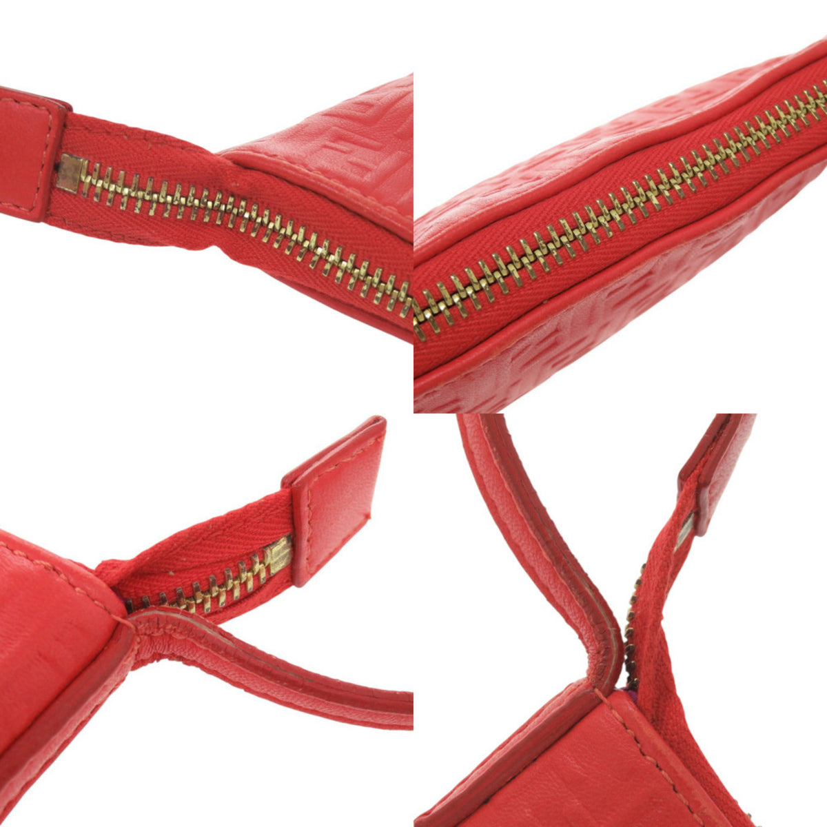 Fendi Red Color Leather Handbag (Pre-Owned)