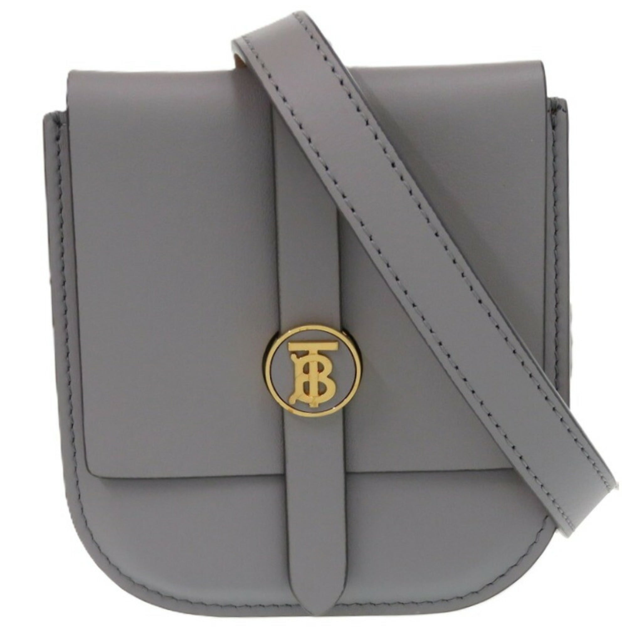 Burberry Gray Leather Fanny Pack Pouch (Pre-Owned)