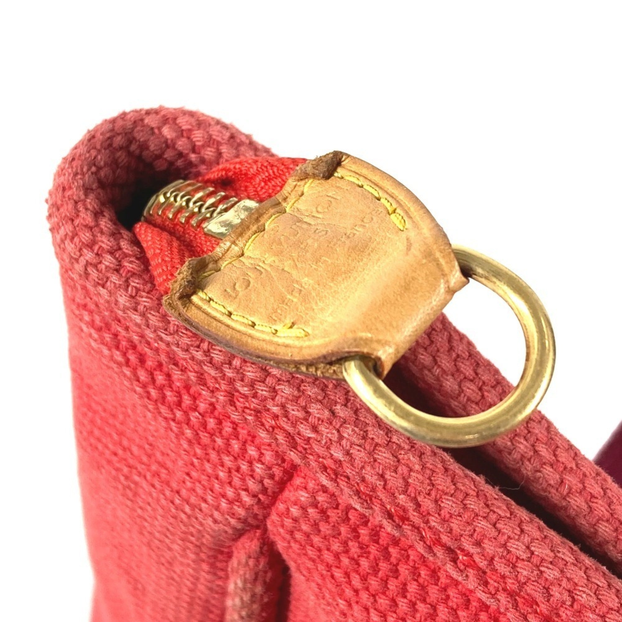 Louis Vuitton Red Color Cotton Tote Bag (Pre-Owned)