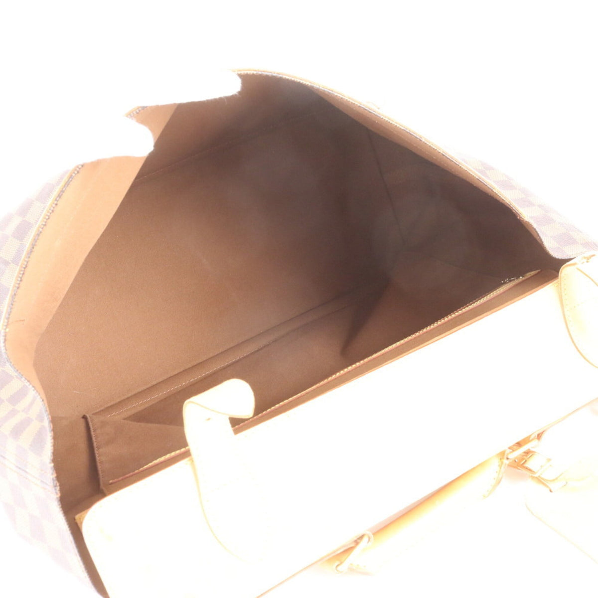 Louis Vuitton Brown Leather Coated Canvas Boston Bag Shoulder Bag (Pre-Owned)