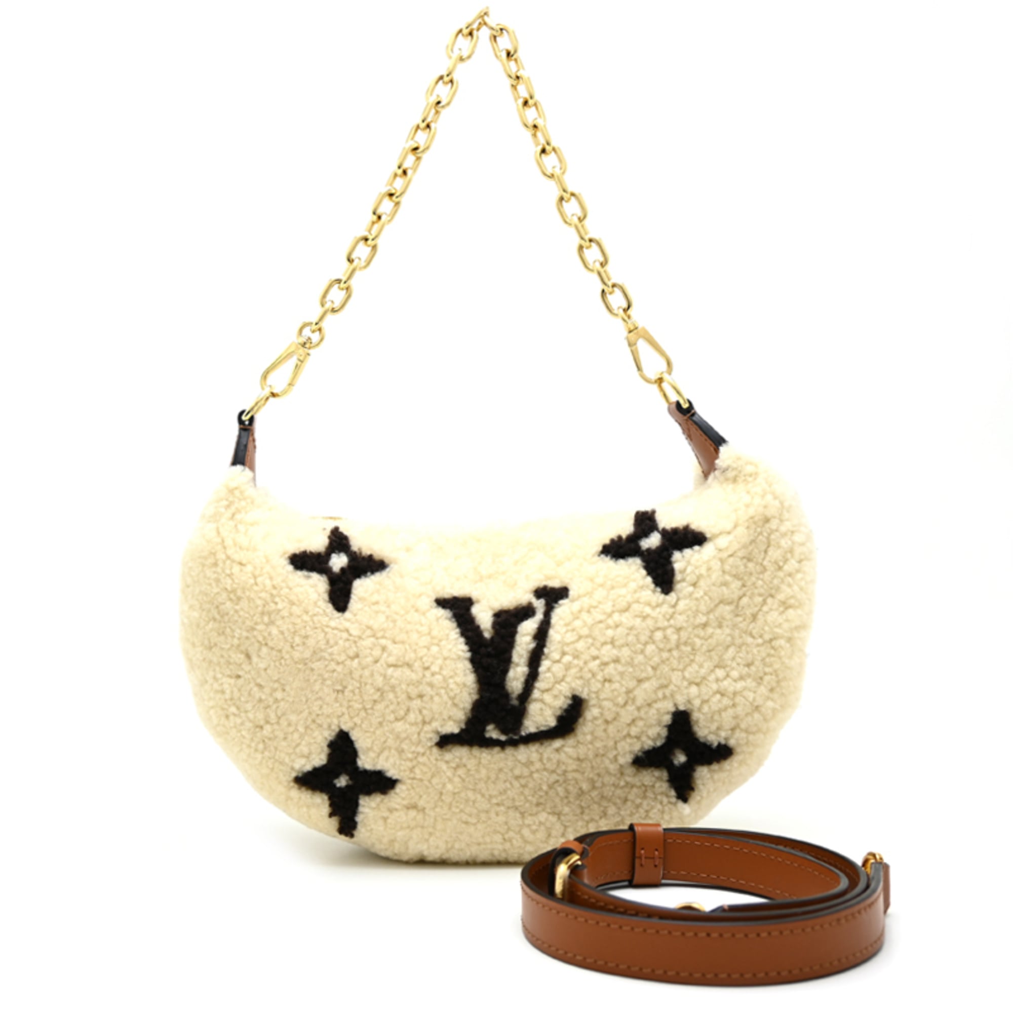 Louis Vuitton Brown Ivory Monogram Shoulder Bag (Pre-Owned)