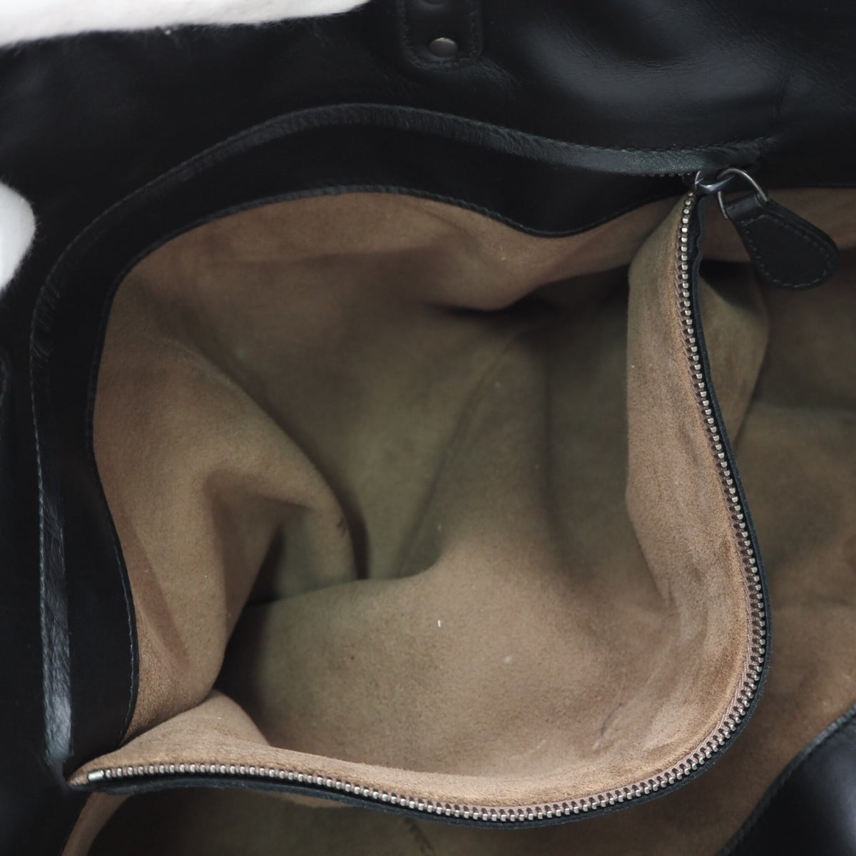 Bottega Veneta Intrecciato Black Leather Handbag Tote Bag (Pre-Owned)