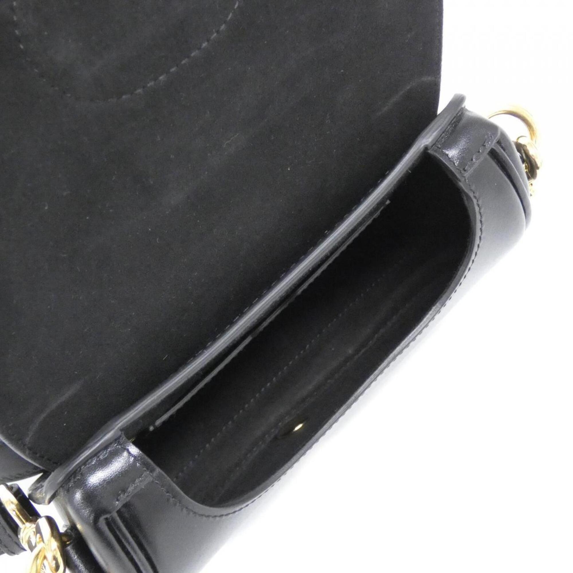Christian Dior Black Leather Shoulder Bag (Pre-Owned)
