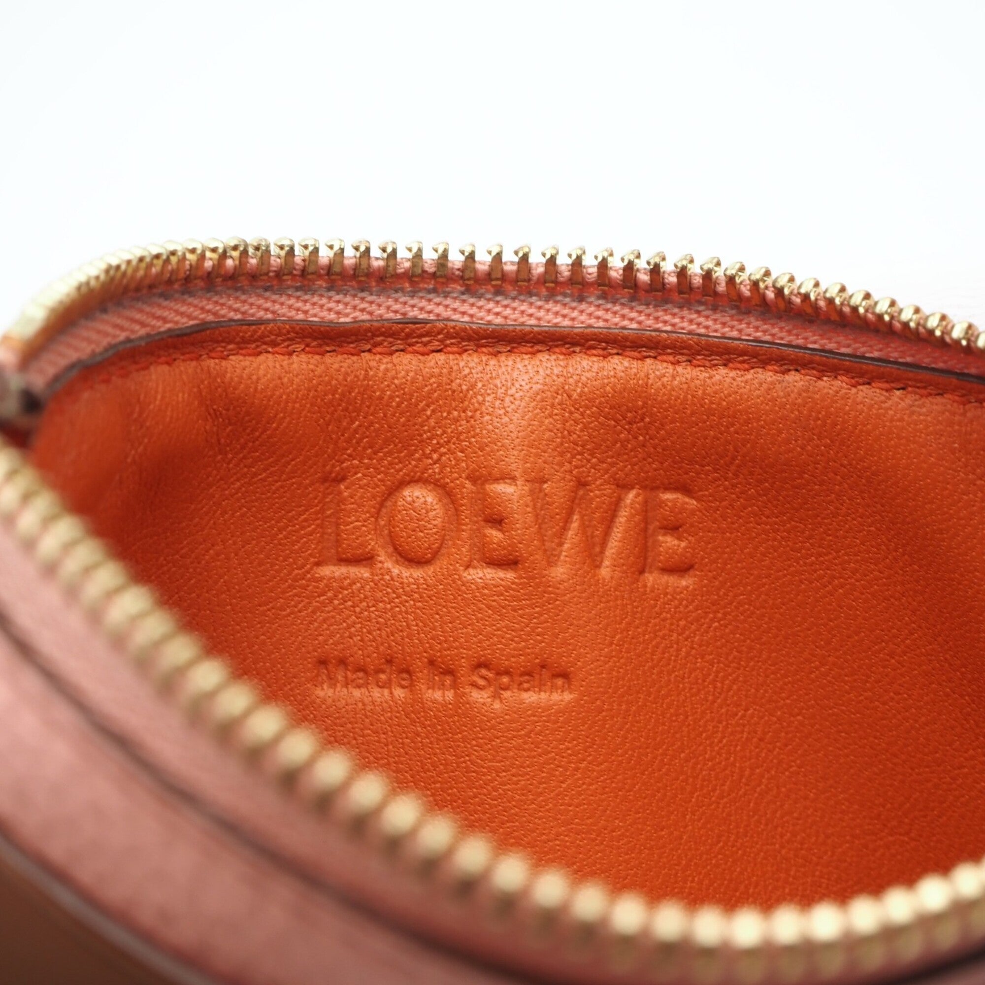 Loewe Pink Orange Leather Coin Purse/Coin Case (Pre-Owned)