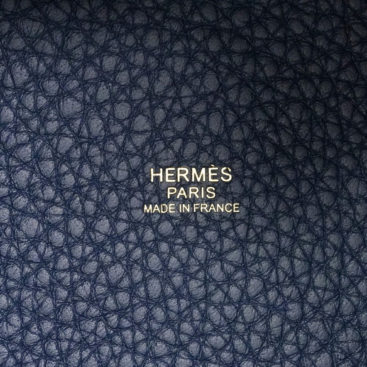 Hermes Navy Taurillon Clemence Leather Handbag (Pre-Owned)