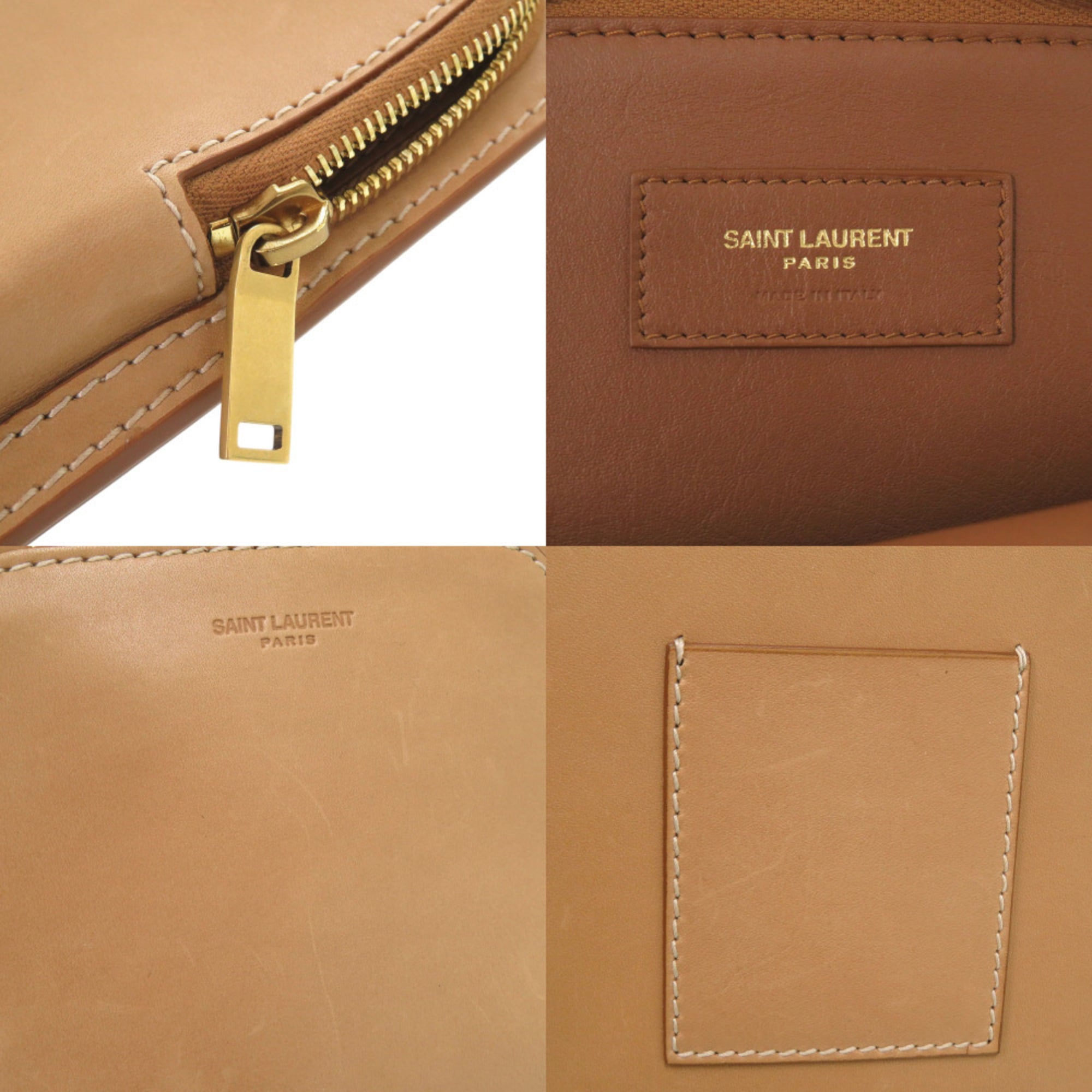 Yves Saint Laurent Beige Leather Shoulder Bag (Pre-Owned)