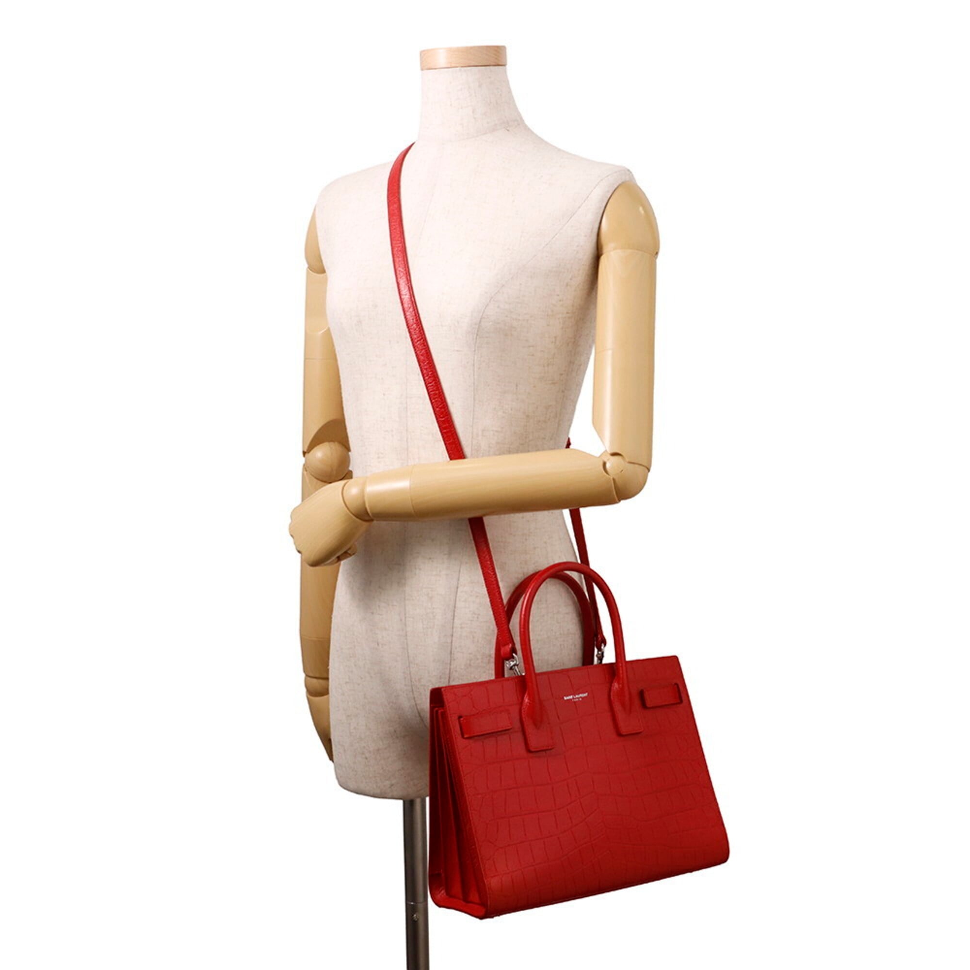 Yves Saint Laurent Sac De Jour Red Color Leather Handbag (Pre-Owned)