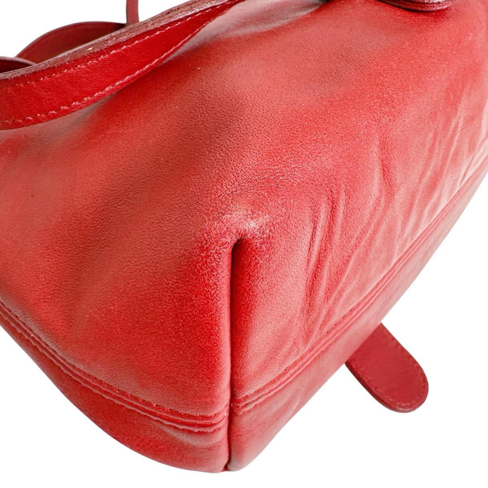 Coach Red Color Leather Backpack (Pre-Owned)