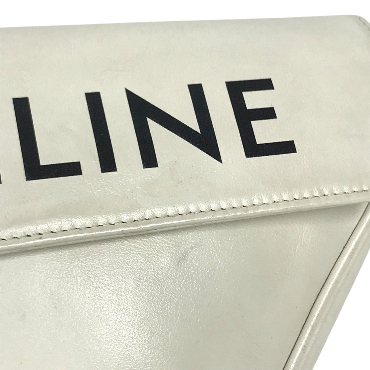 Celine Black White Leather Pochette Shoulder Bag (Pre-Owned)
