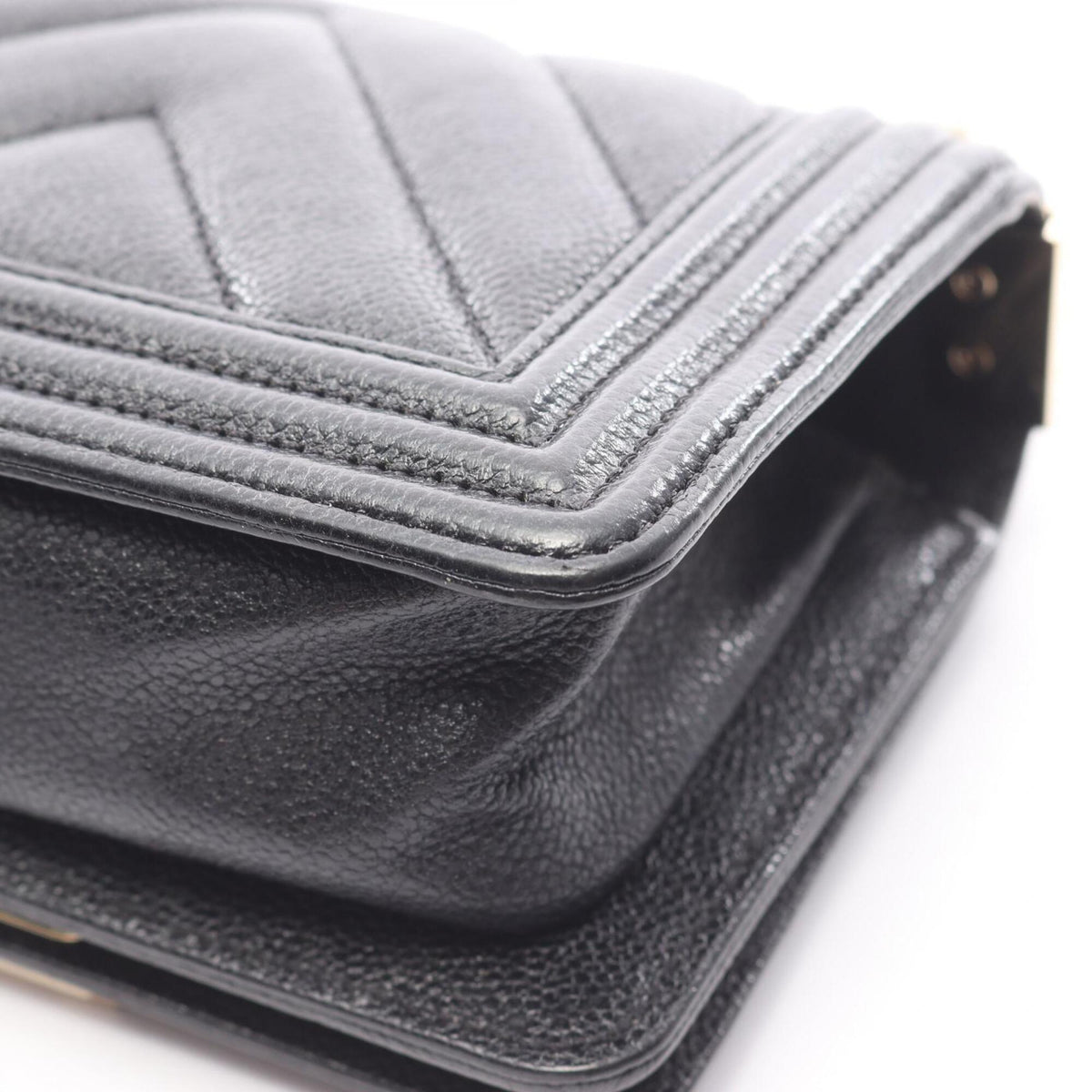 Chanel Black Grained Calfskin Handbag Shoulder Bag (Pre-Owned)
