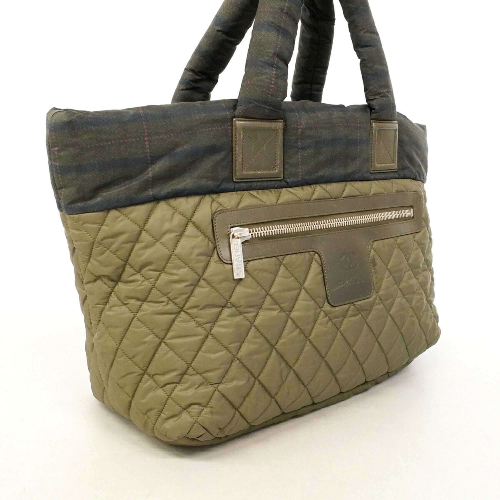 Chanel Khaki Nylon Handbag (Pre-Owned)
