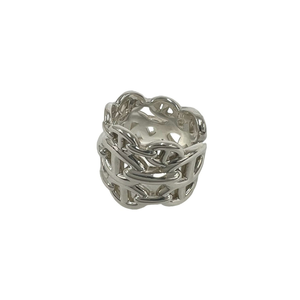 Hermes Silver Silver 925 Band Ring (Pre-Owned)