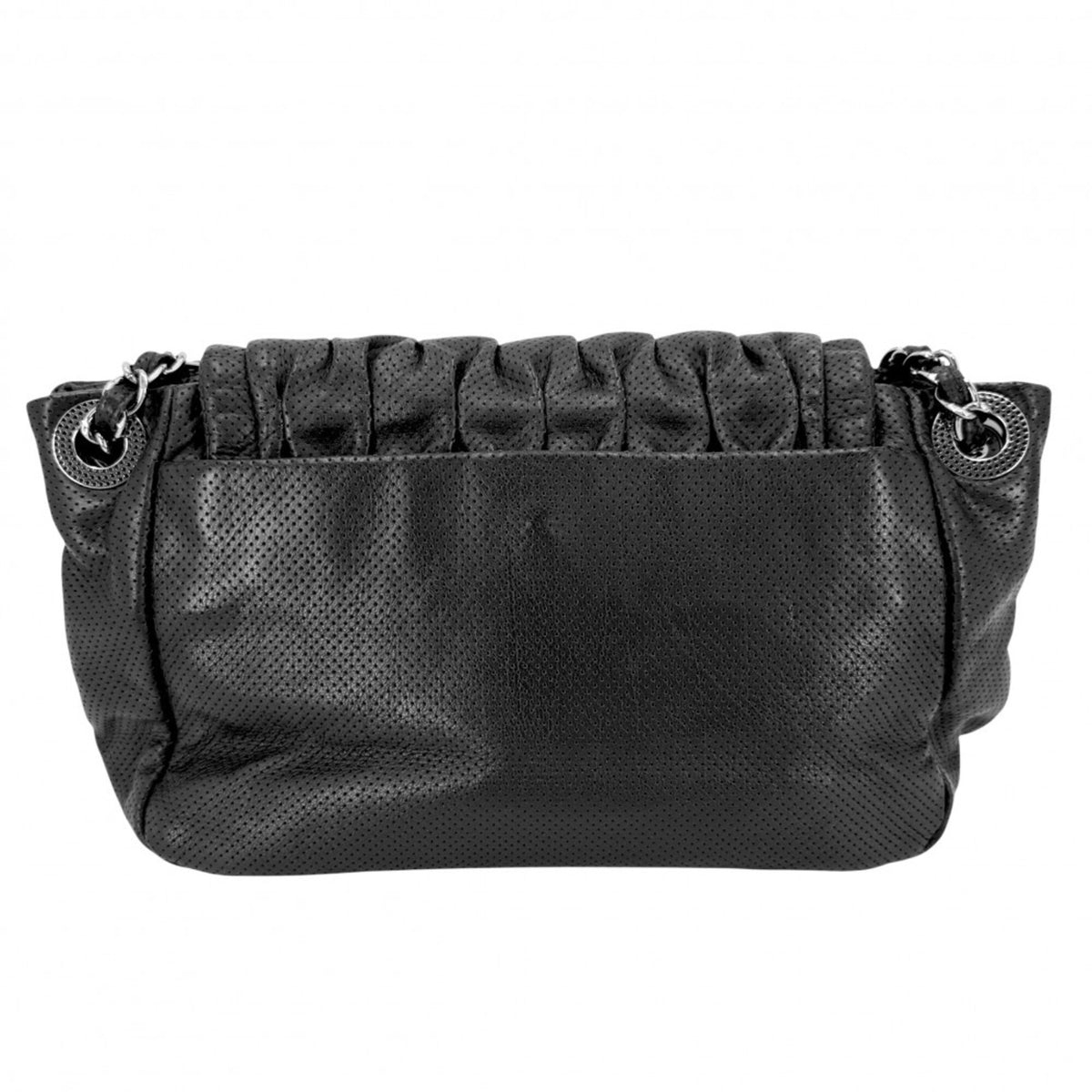 Chanel Black Leather Handbag Shoulder Bag (Pre-Owned)