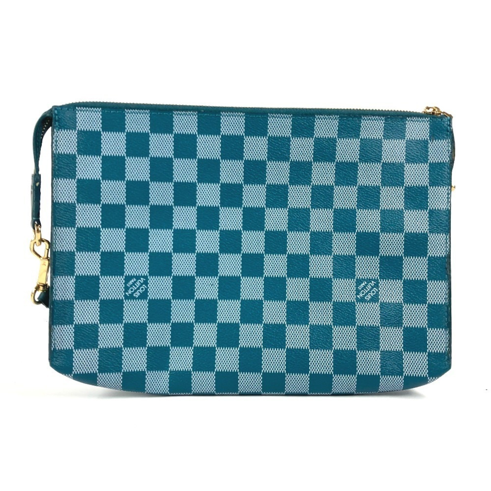 Louis Vuitton Cyan Green Pvc Leather Clutch Bag Shoulder Bag (Pre-Owned)
