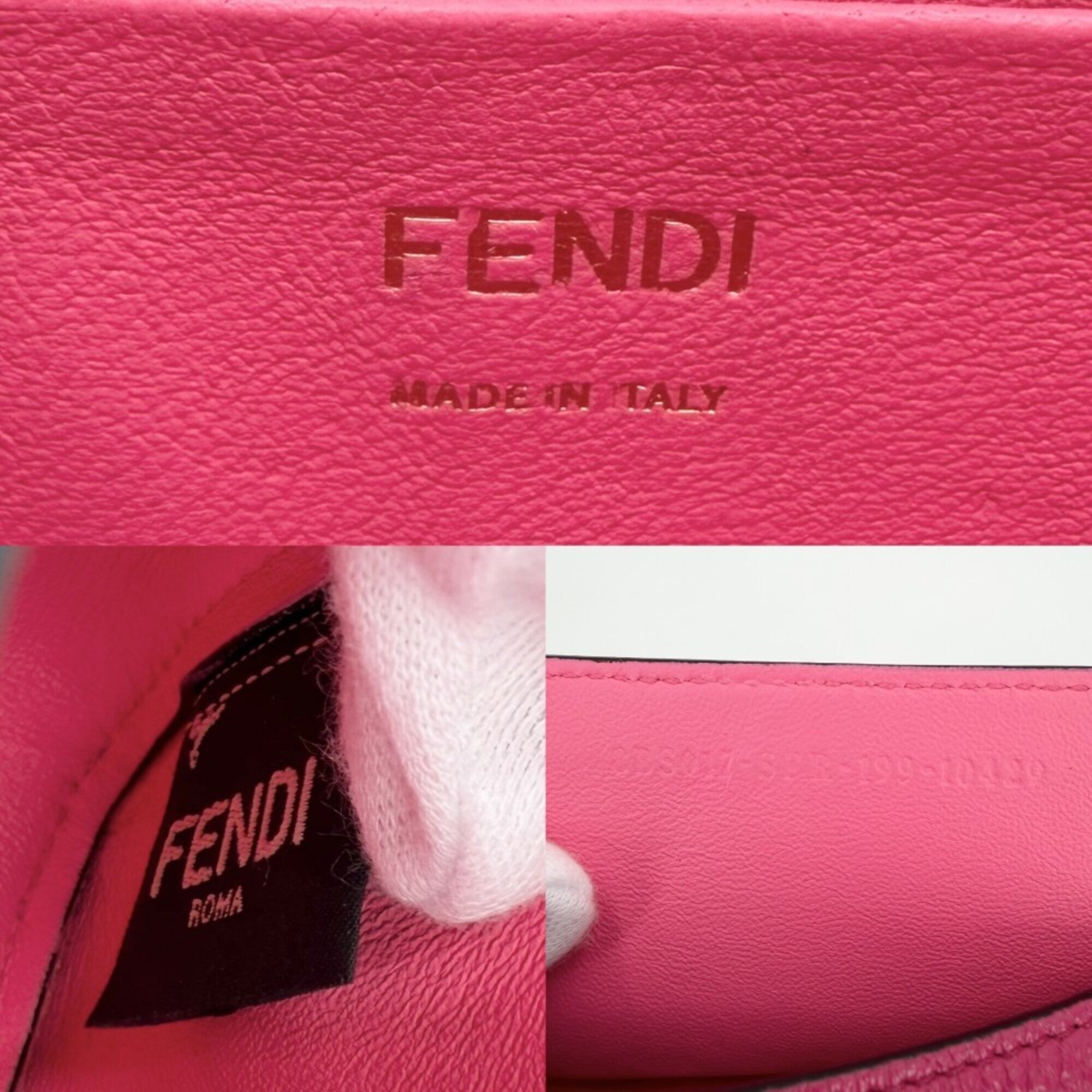 Fendi Pink Leather Handbag Shoulder Bag (Pre-Owned)