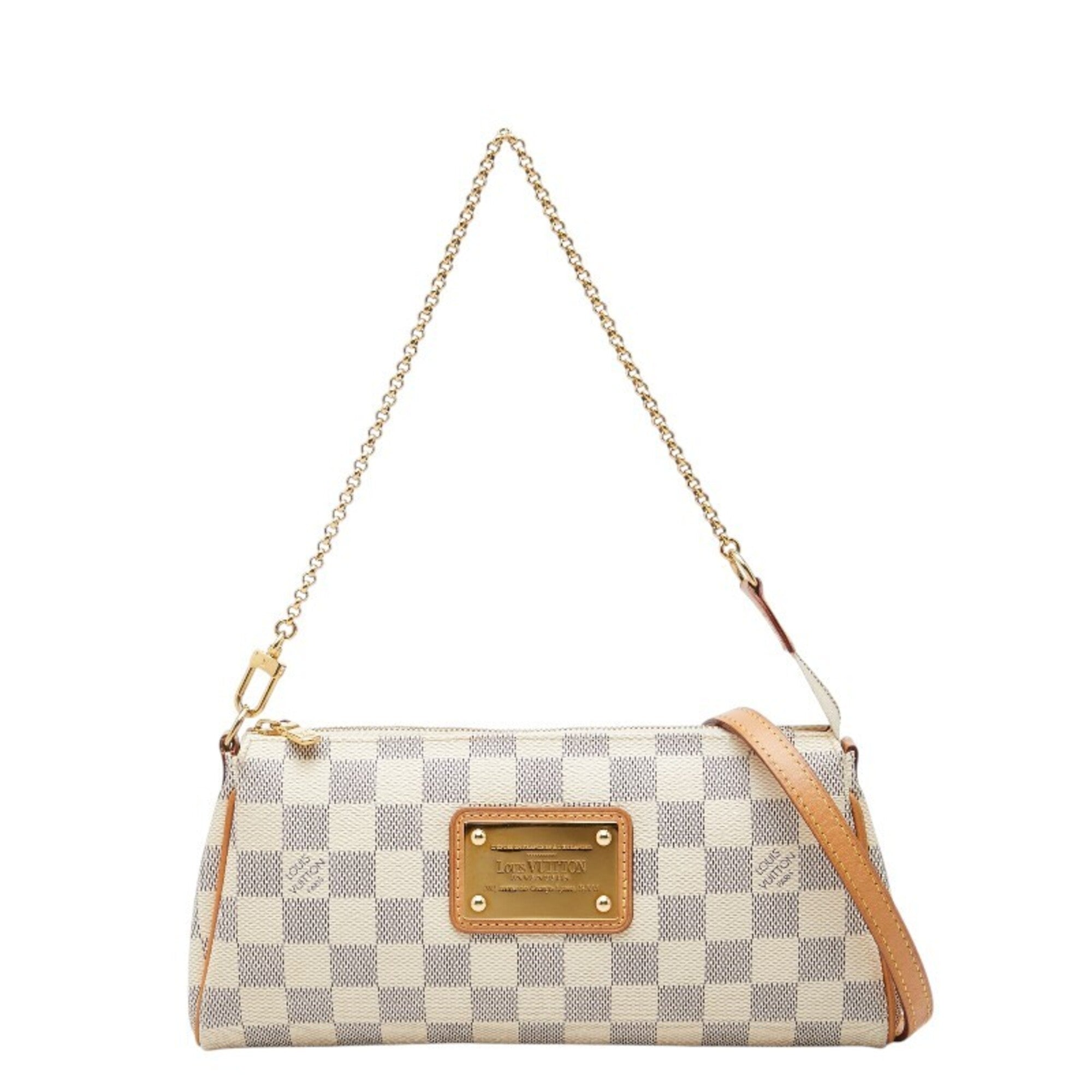 Louis Vuitton Damier Azur White Pvc Leather Handbag Shoulder Bag (Pre-Owned)