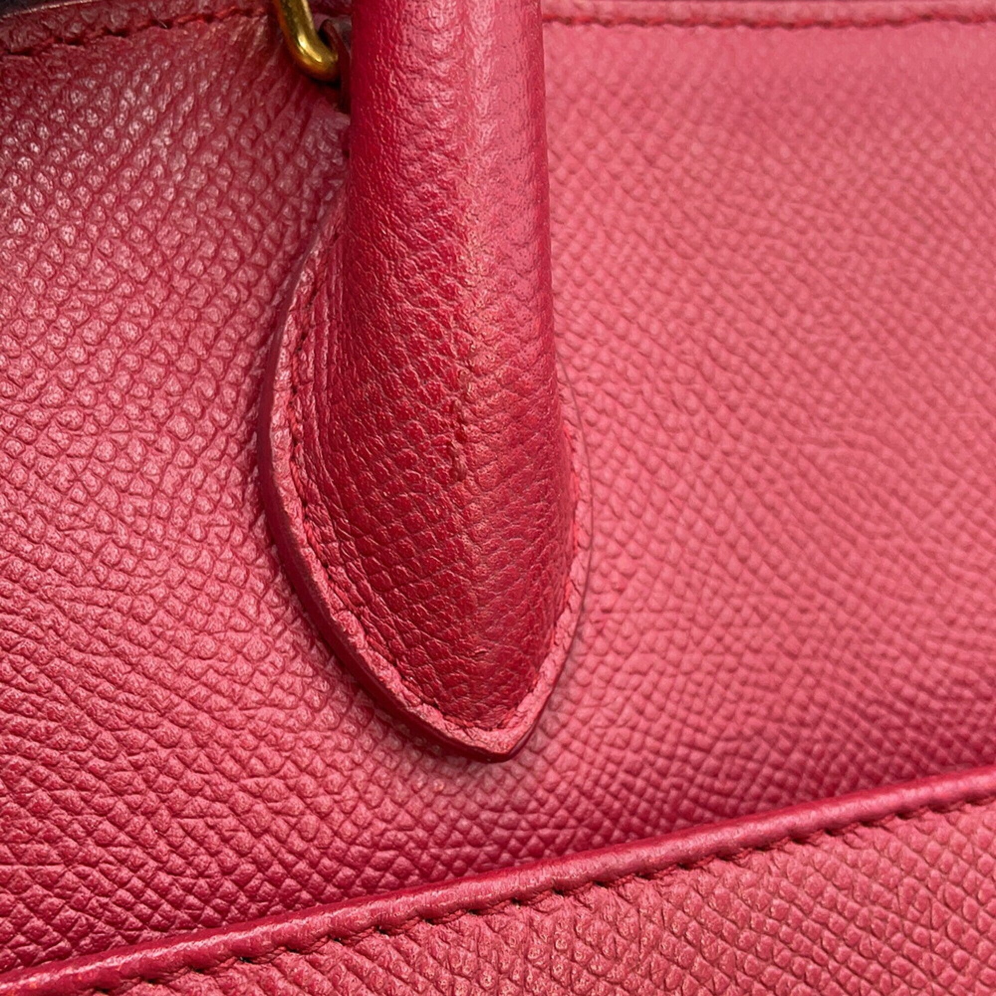Balenciaga Red Color Leather Handbag Shoulder Bag (Pre-Owned)