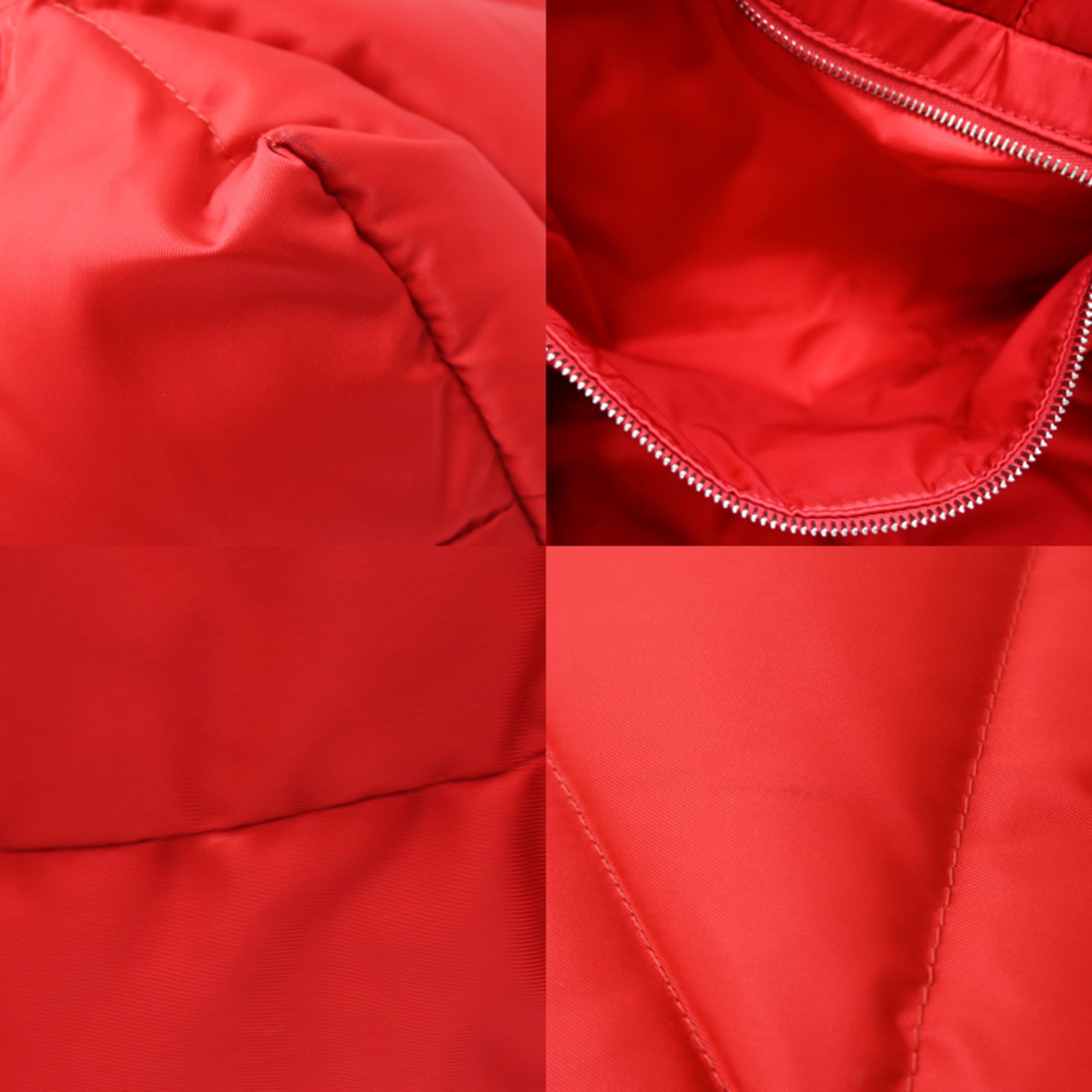 Prada Red Color Nylon Tote Bag (Pre-Owned)