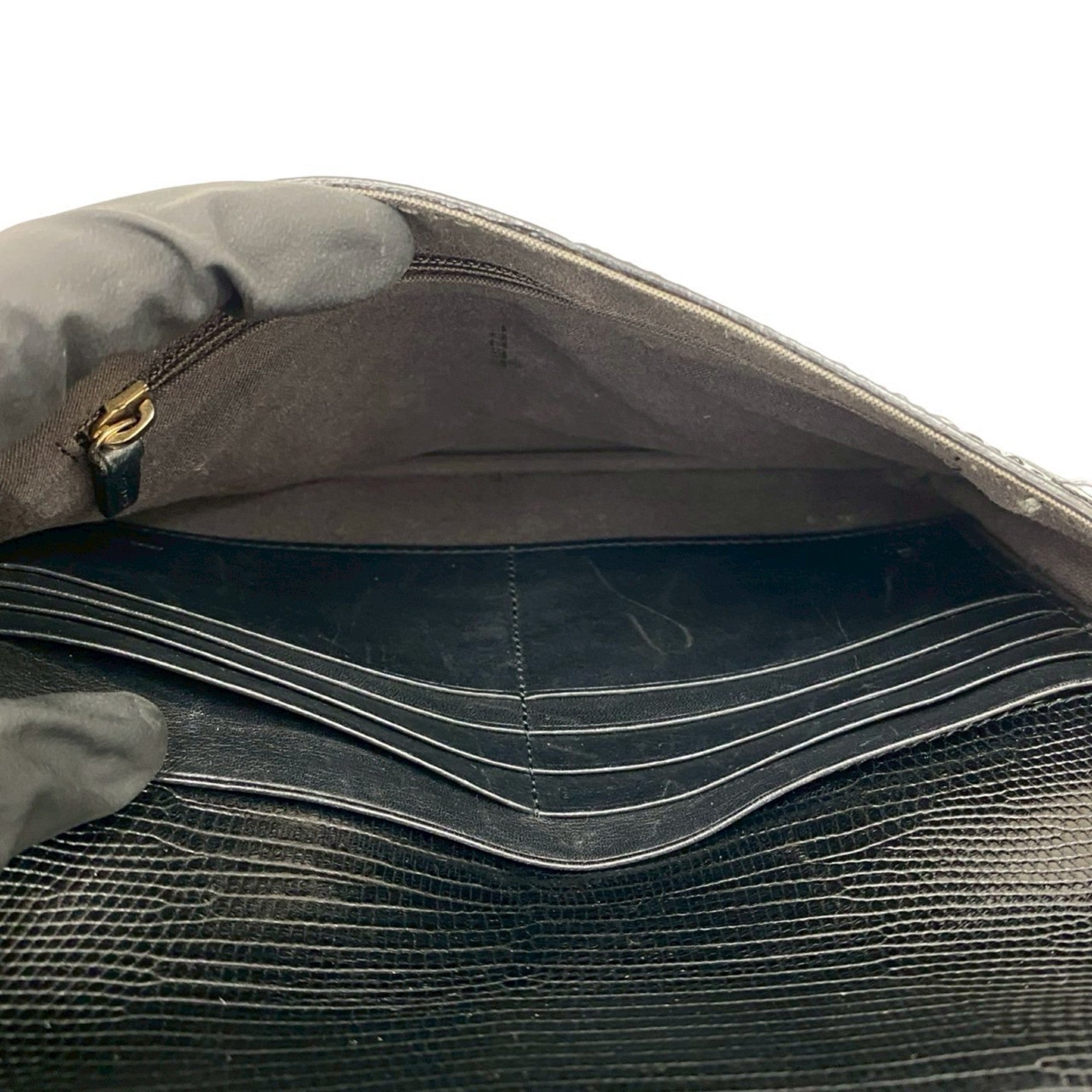Fendi Black Leather Pochette Shoulder Bag (Pre-Owned)