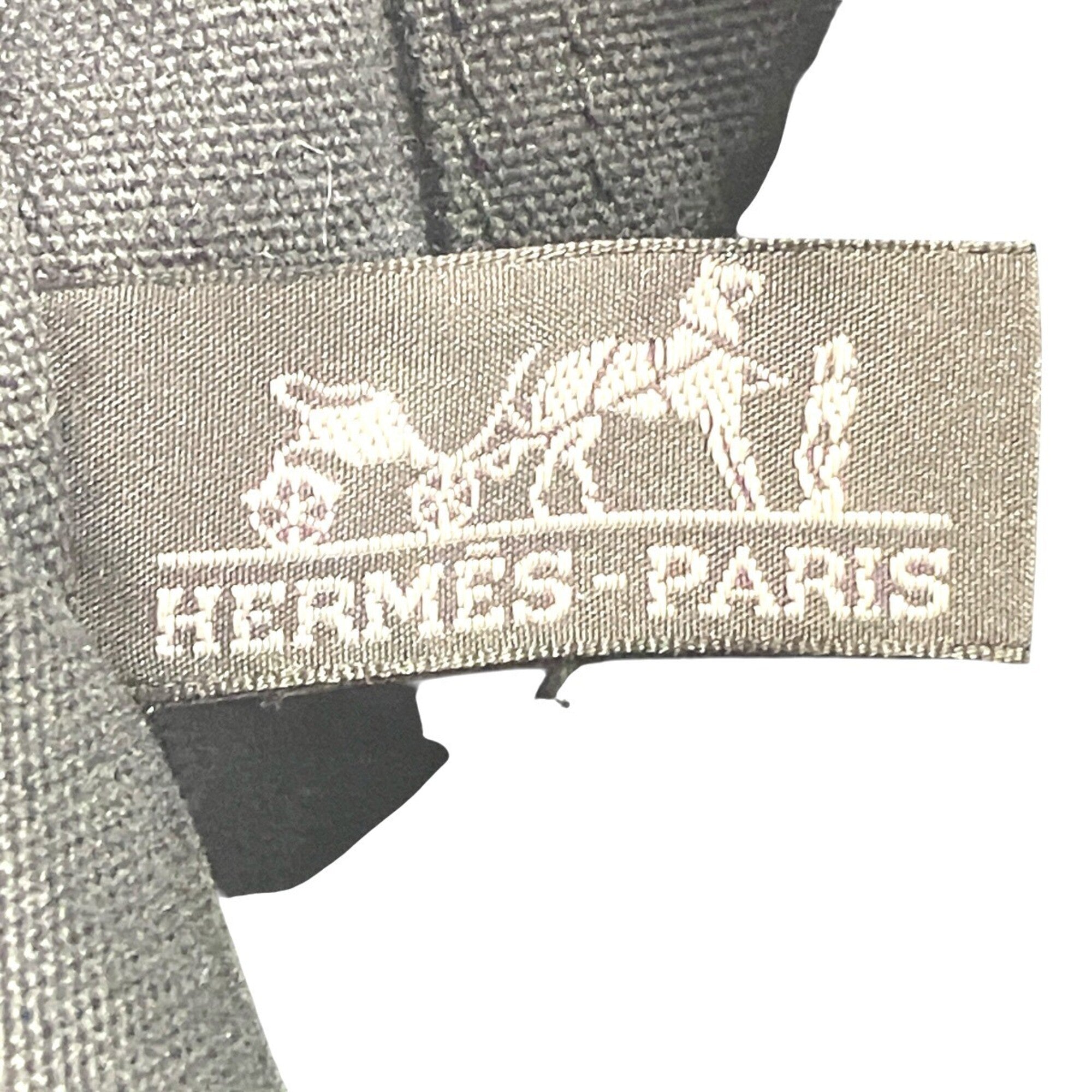 Hermes Fourre Tout Black Gray Canvas Tote Bag (Pre-Owned)