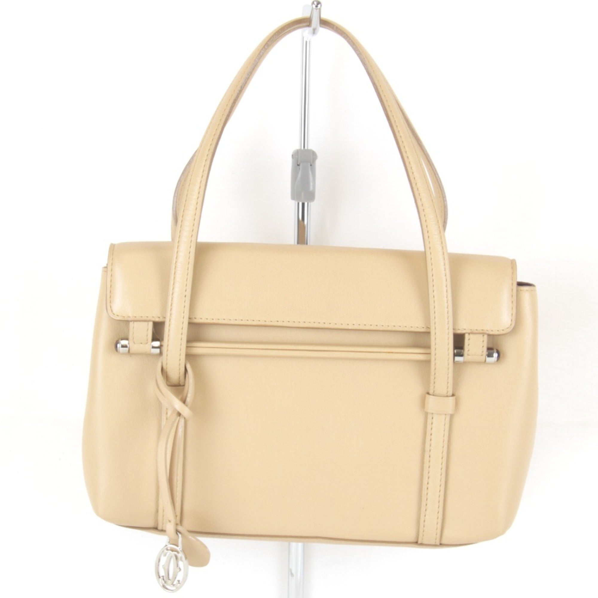 Cartier Cabochon Beige Leather Handbag (Pre-Owned)