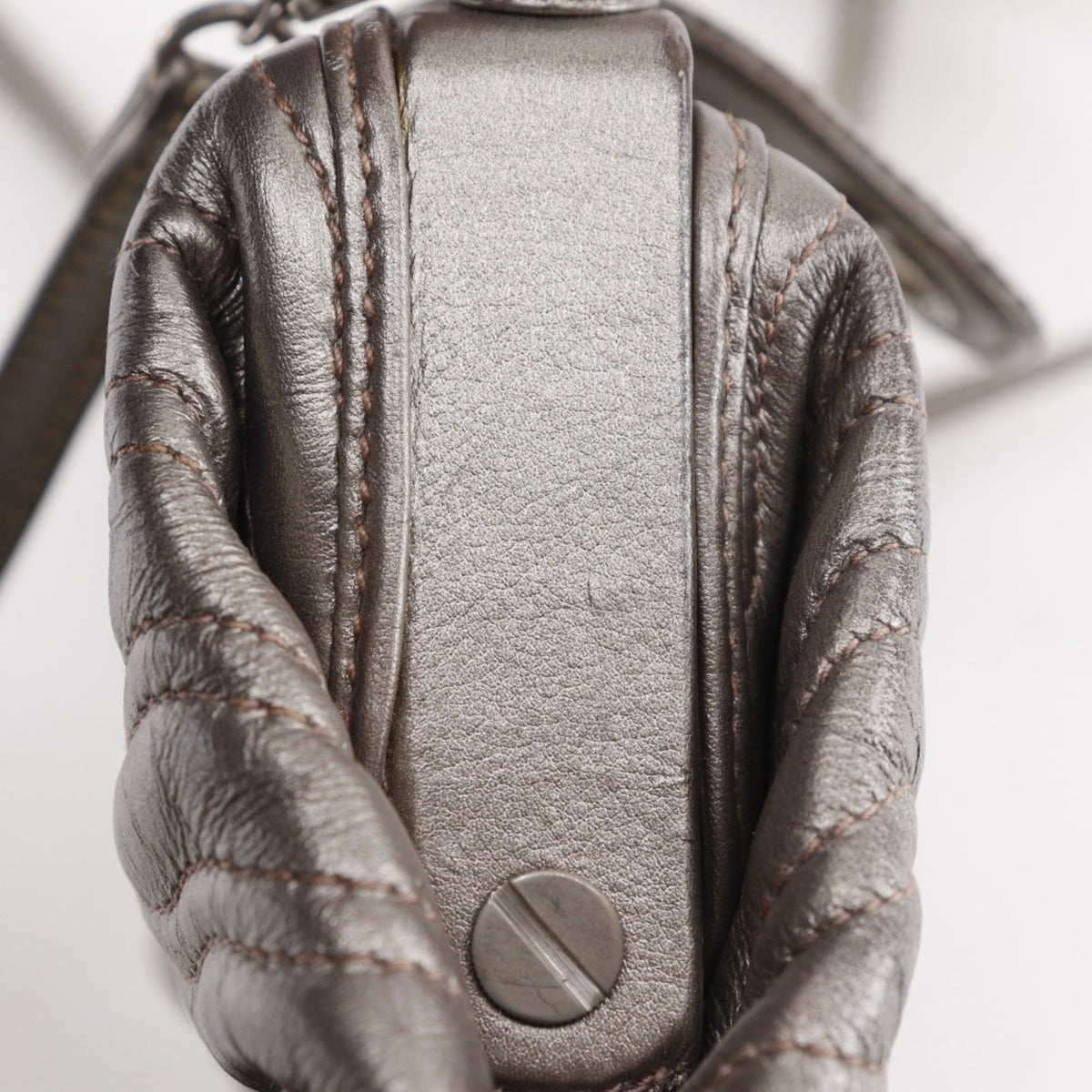 Bally Bronze Leather Handbag (Pre-Owned)