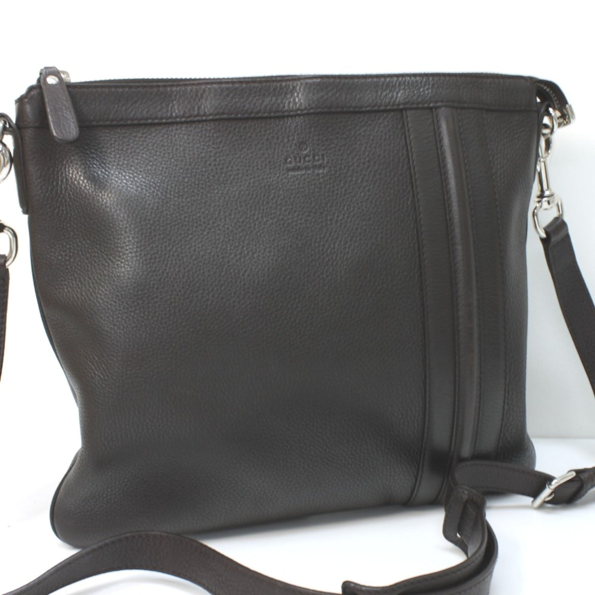 Gucci Brown Leather Shoulder Bag (Pre-Owned)
