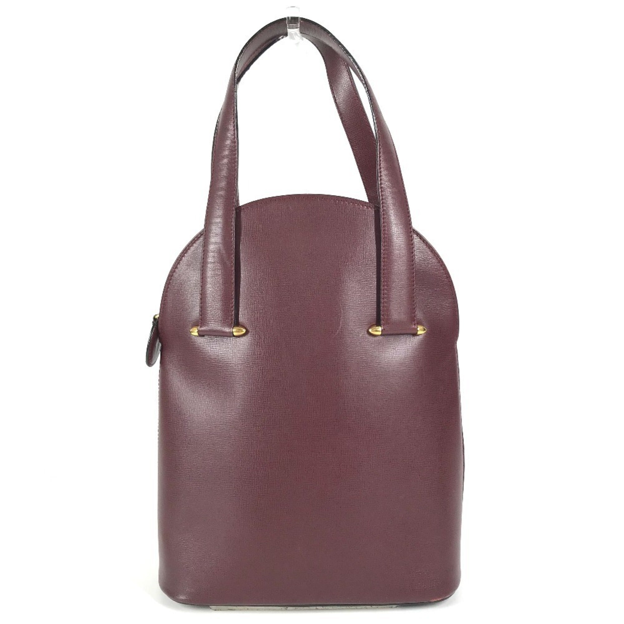 Cartier Bordeaux Leather Handbag Shoulder Bag Tote Bag (Pre-Owned)