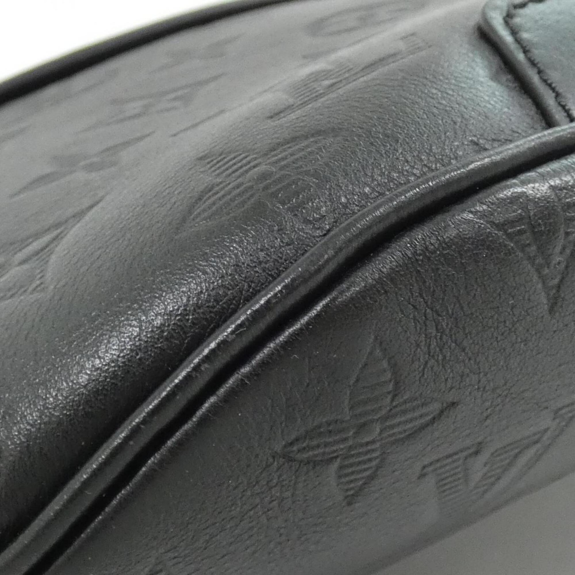 Louis Vuitton Black Leather Fanny Pack Shoulder Bag Sling Bag (Pre-Owned)