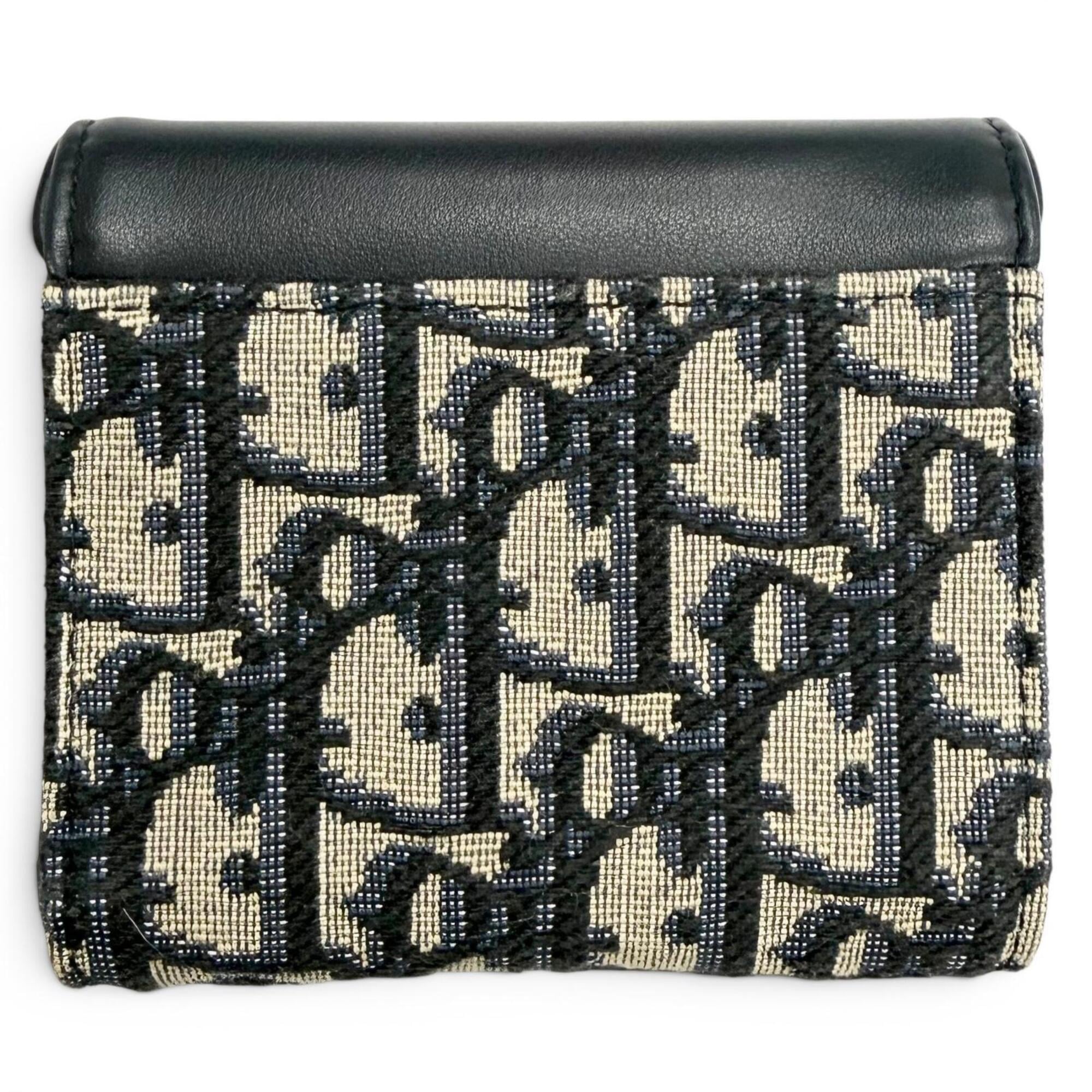 Christian Dior Navy Cotton Leather Wallet (Tri-Fold) (Pre-Owned)