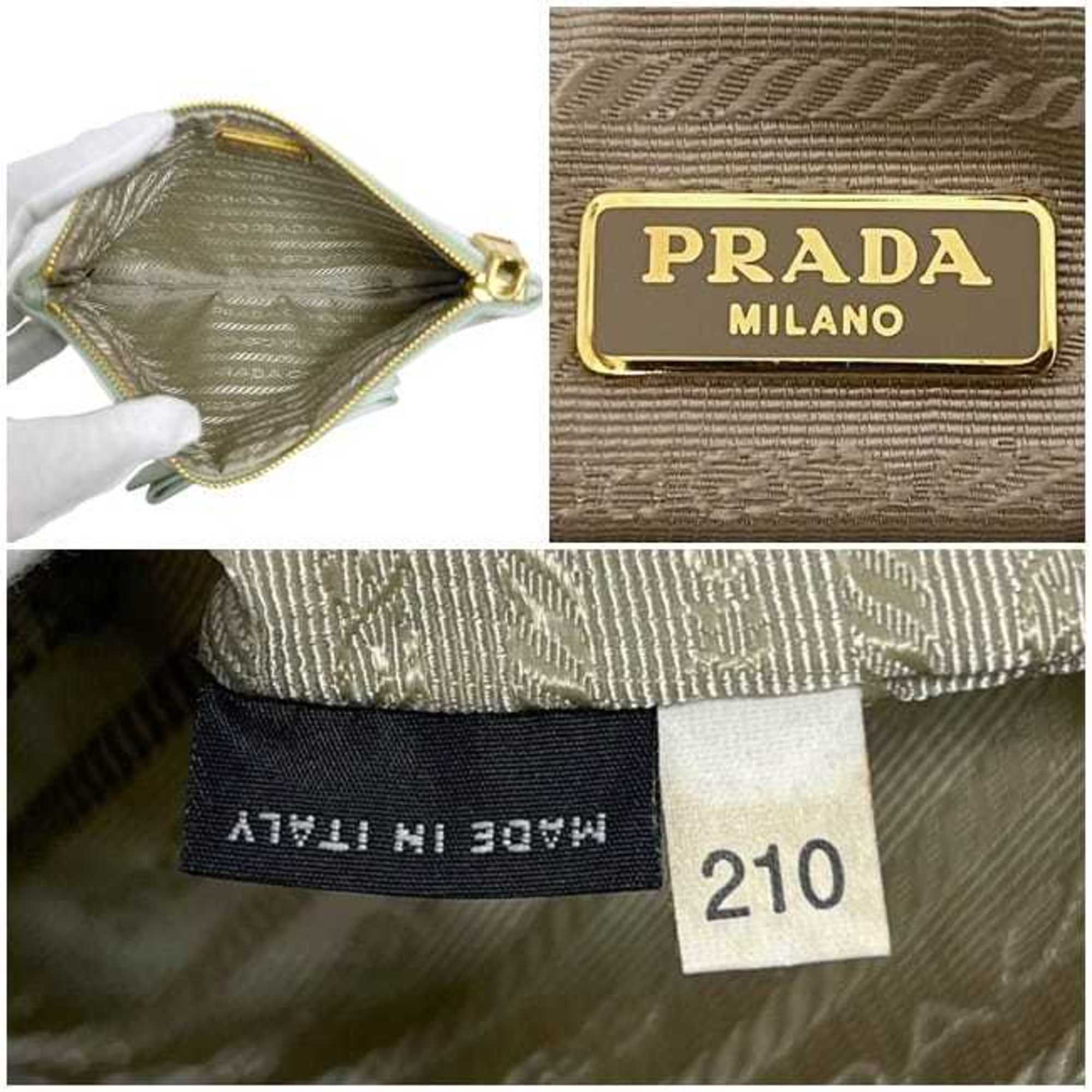 Prada Light Green Satin Pouch (Pre-Owned)