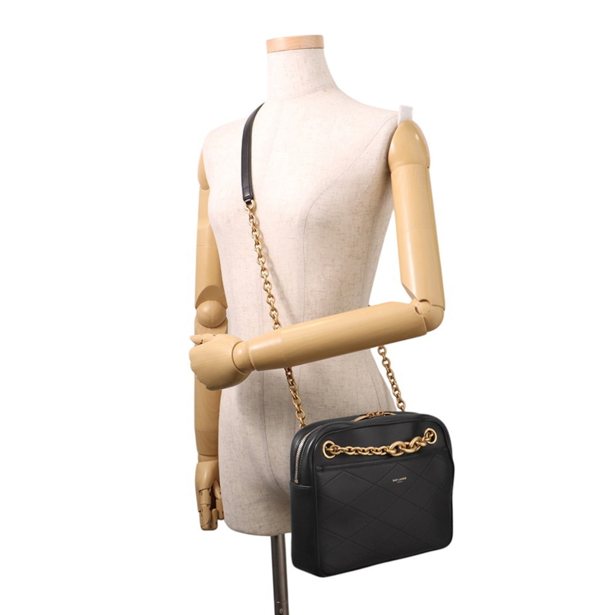 Yves Saint Laurent Black Leather Handbag Shoulder Bag (Pre-Owned)