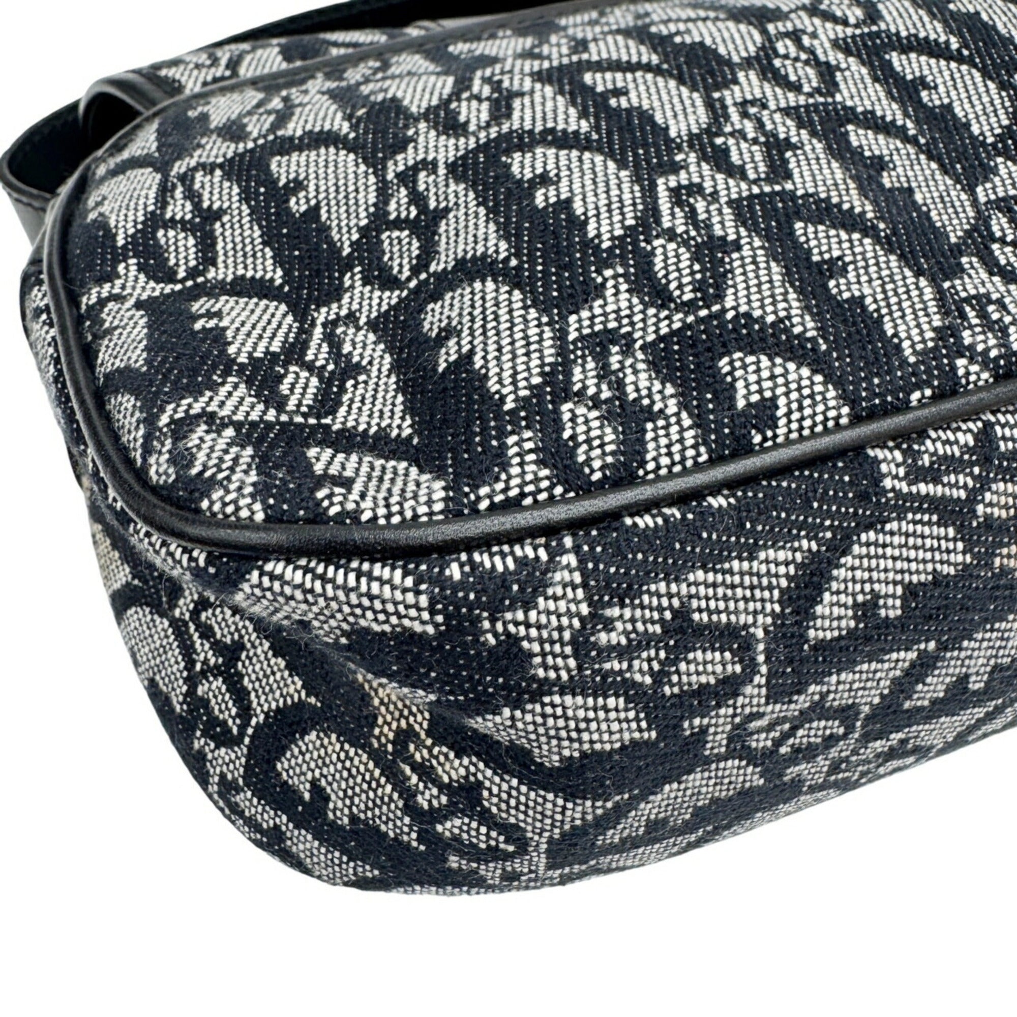 Christian Dior Trotter Black Canvas Shoulder Bag (Pre-Owned)