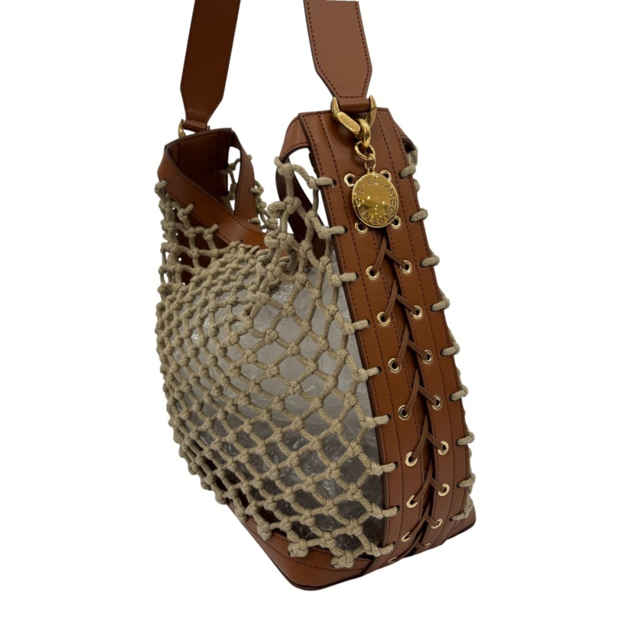 Stella Mccartney Brown Mesh Pouch Tote Bag (Pre-Owned)