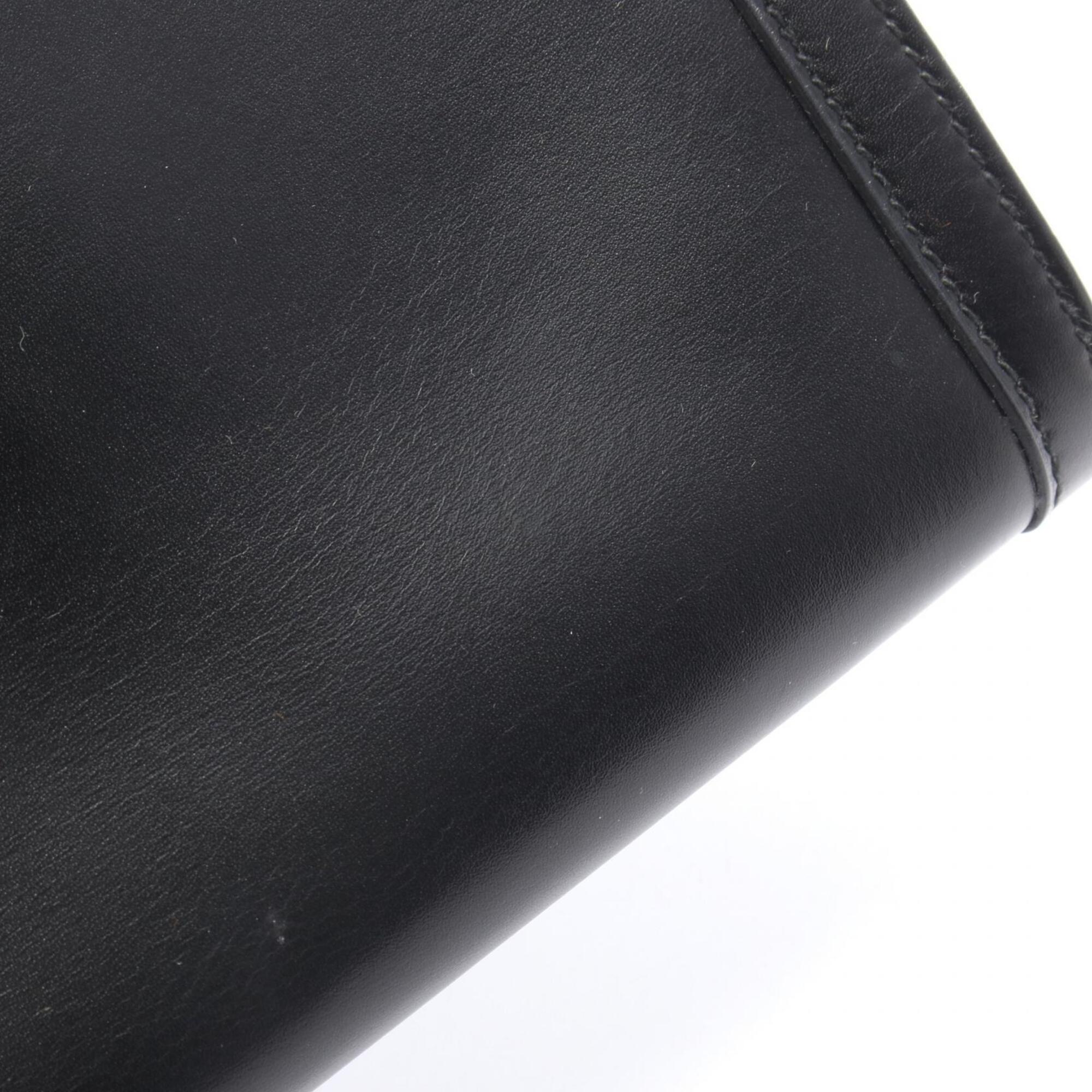 Hermes Black Box Calf Leather Clutch Bag Handbag (Pre-Owned)