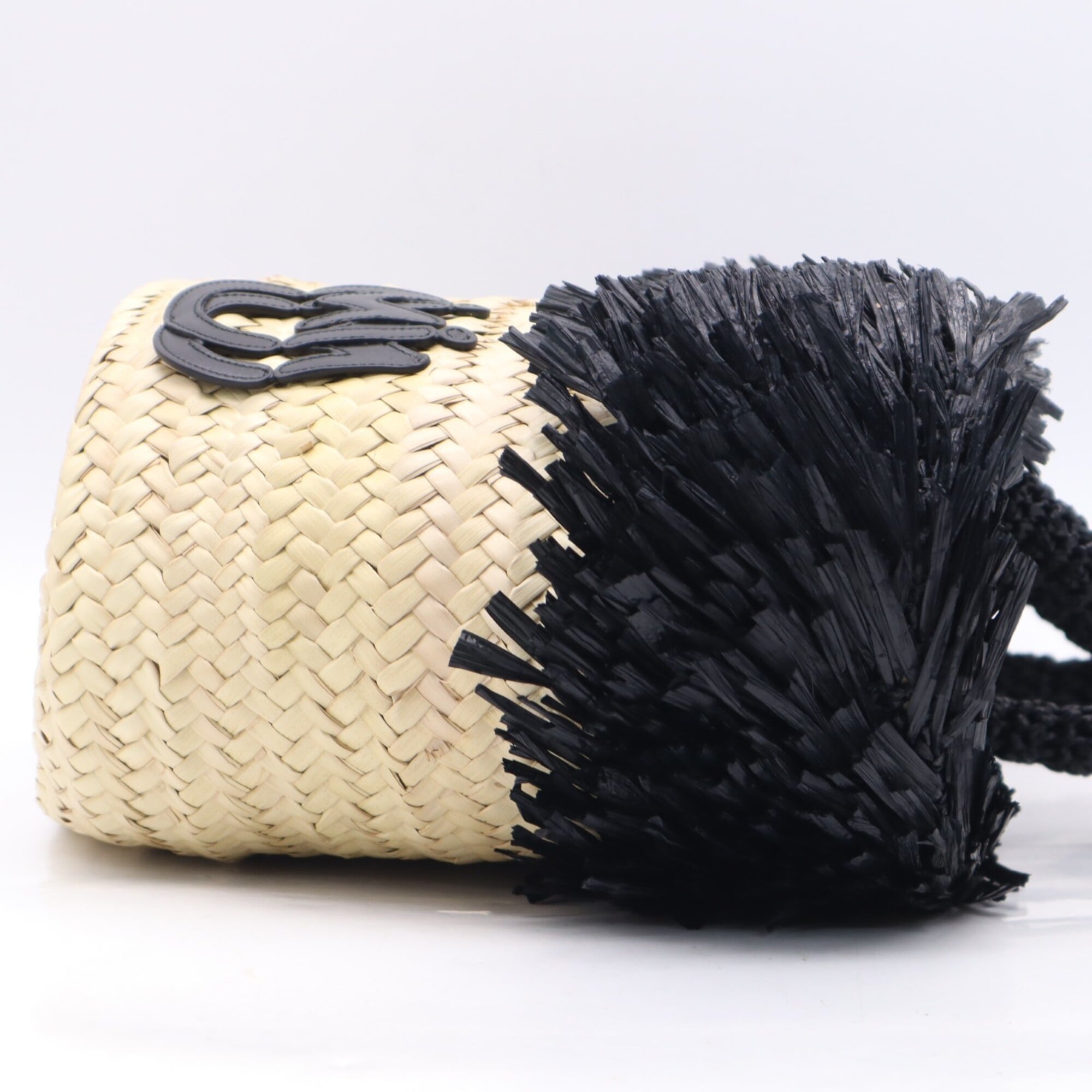 Miu Miu Black Straw Leather Handbag (Pre-Owned)